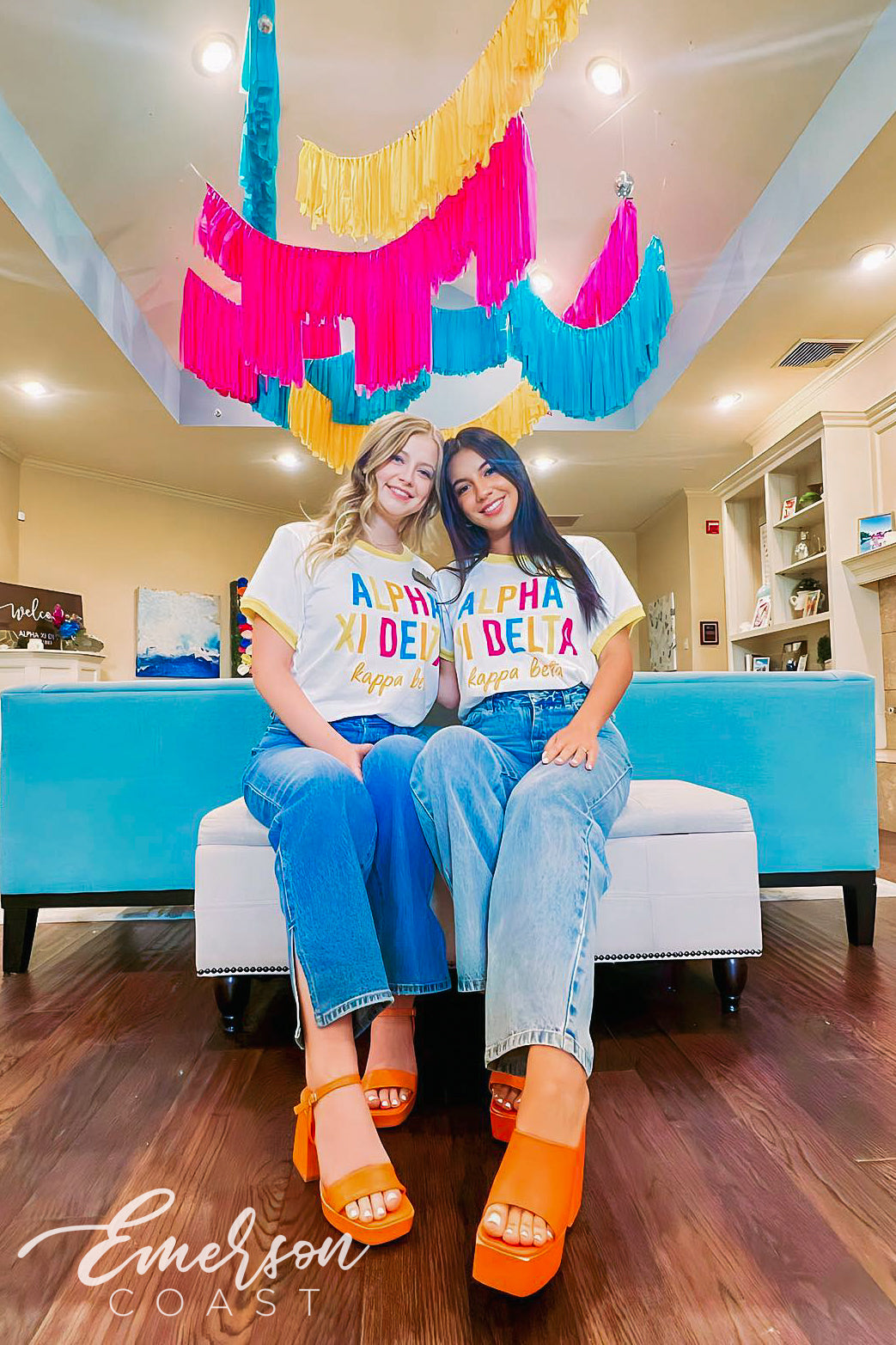 Alpha Xi Delta Bright Colorblock Ringer