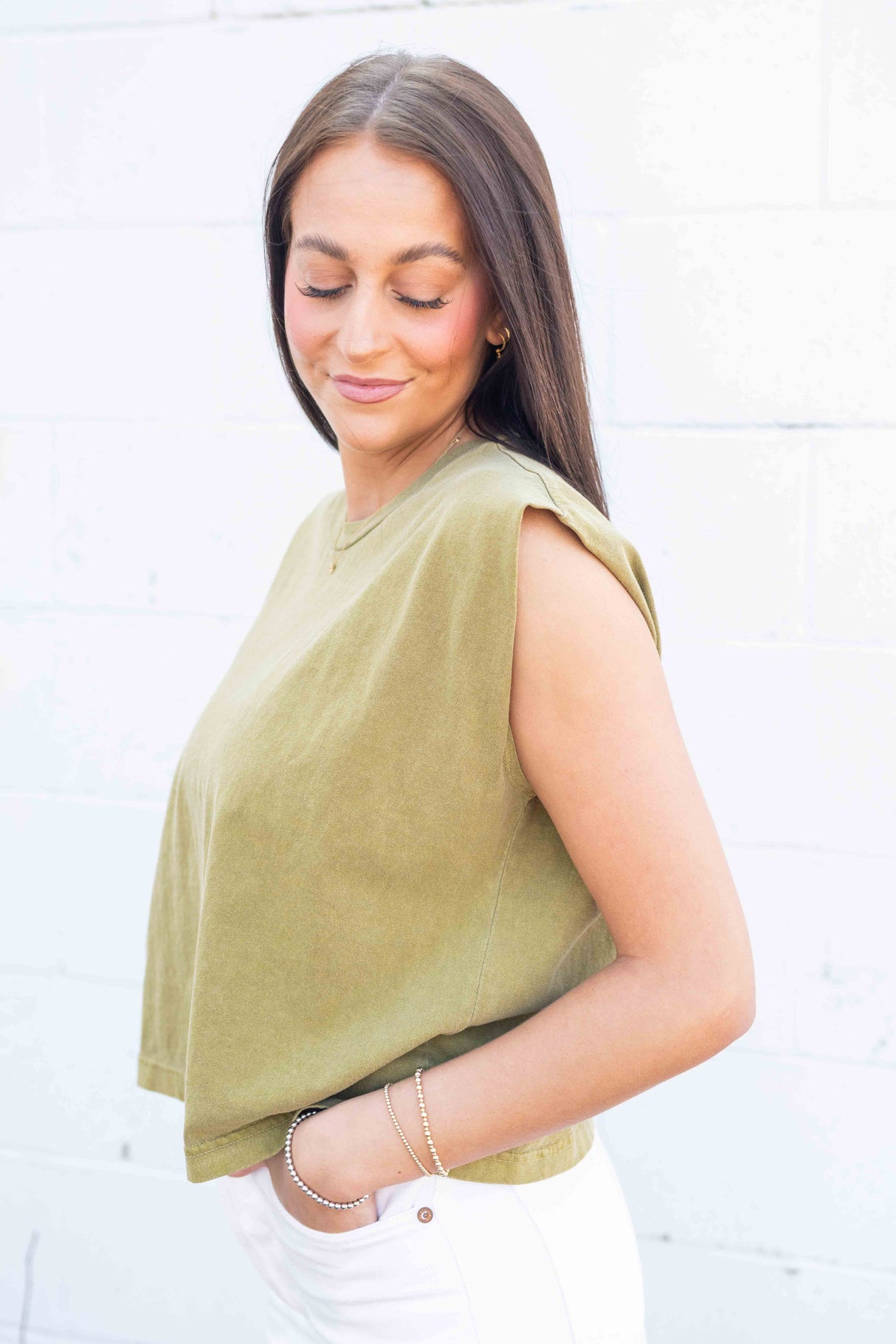 American Apparel Garment-Dyed Women's Heavyweight Muscle Tee