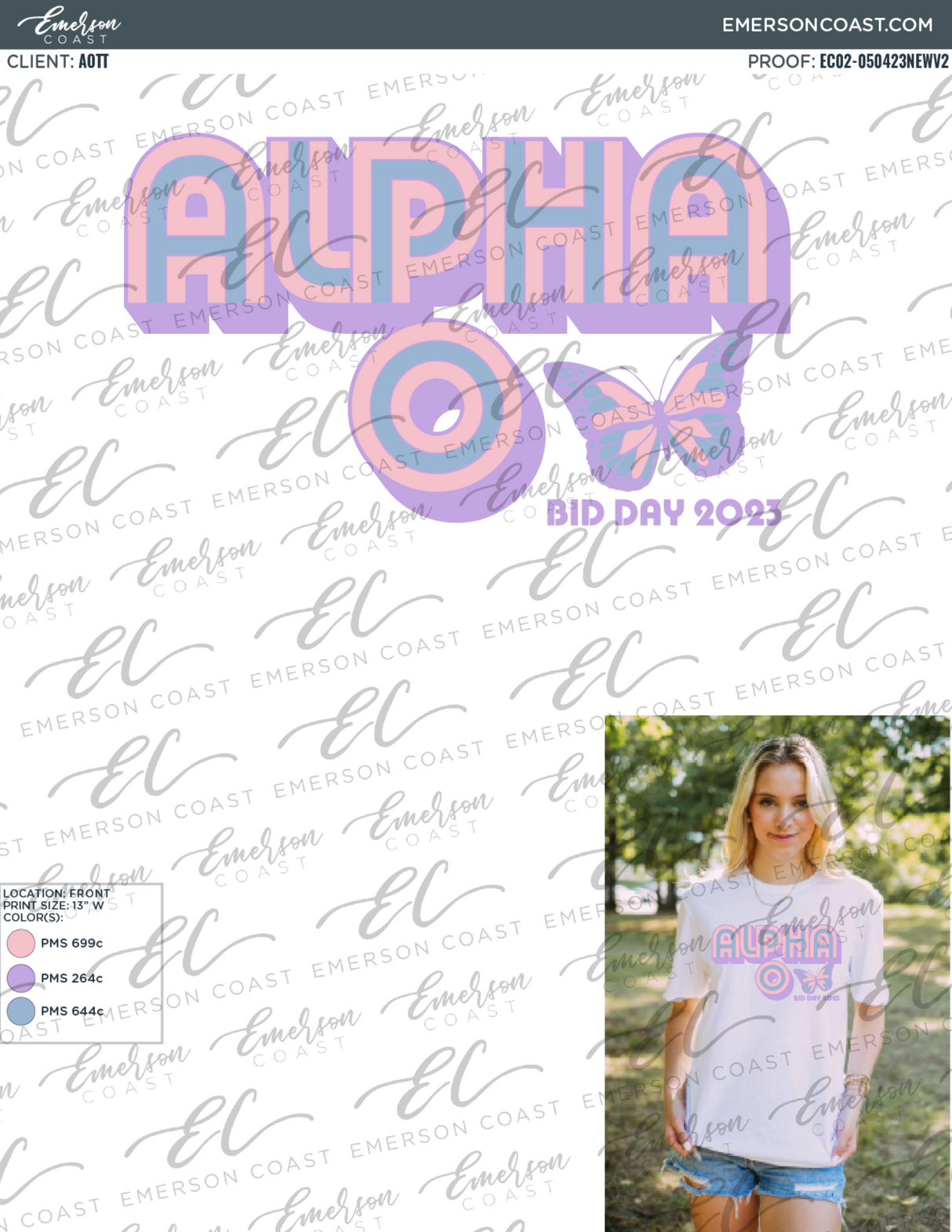 Alpha O Gives Us Butterflies Bid Day Tee