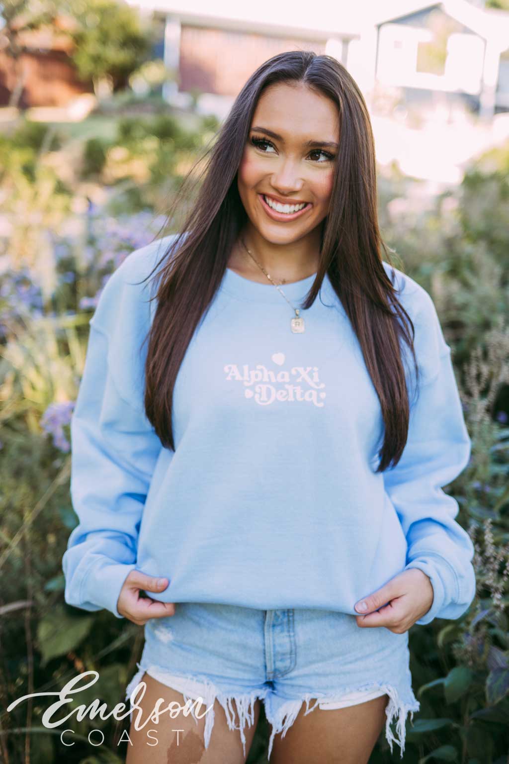 Alpha Xi Delta Teddy Bear Crewneck