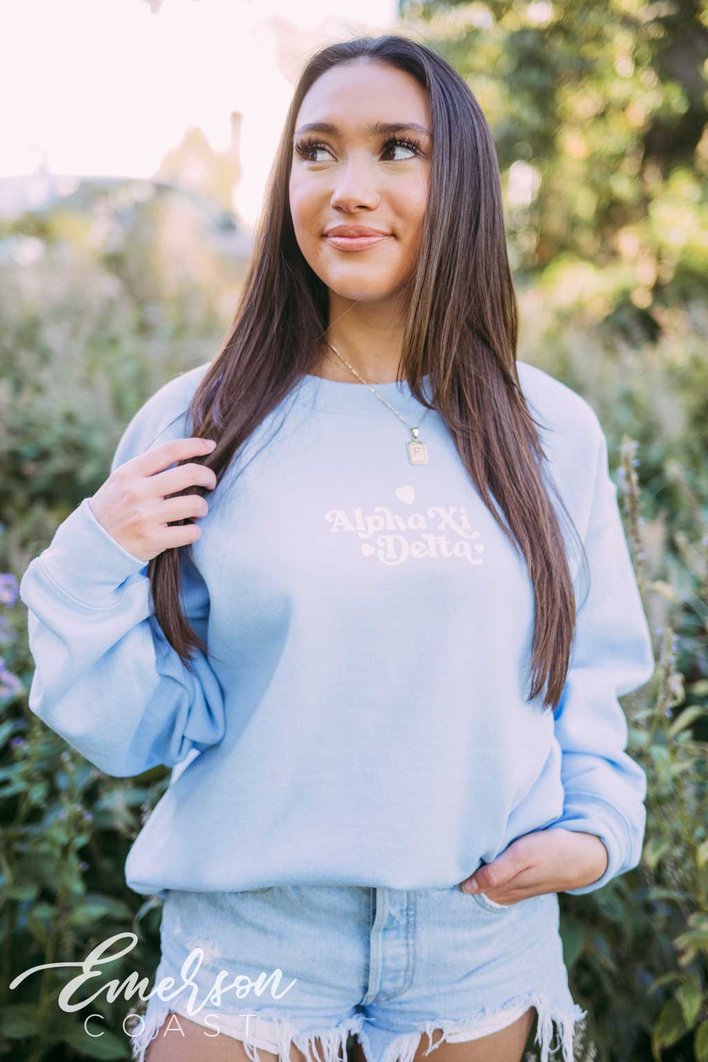 Alpha Xi Delta Teddy Bear Crewneck