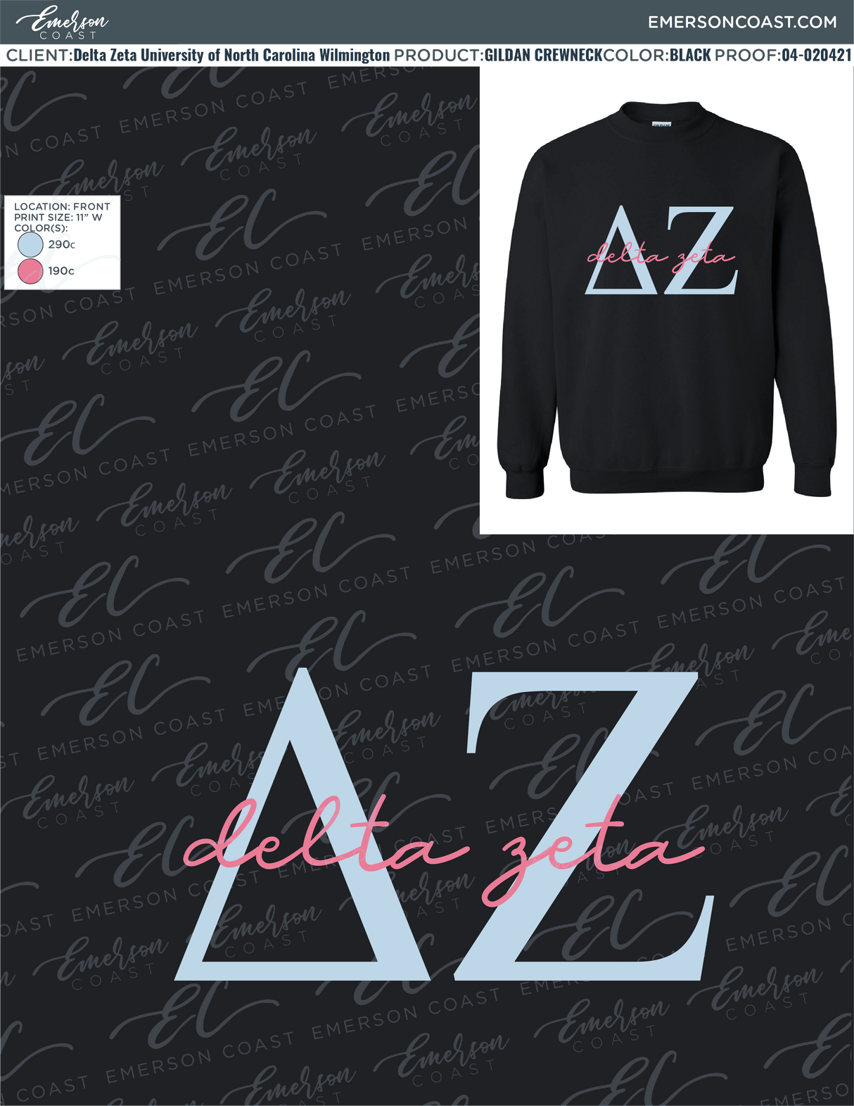04-020421 Delta Zeta University of North Carolina Wilmington Sweatshirt 2021-01