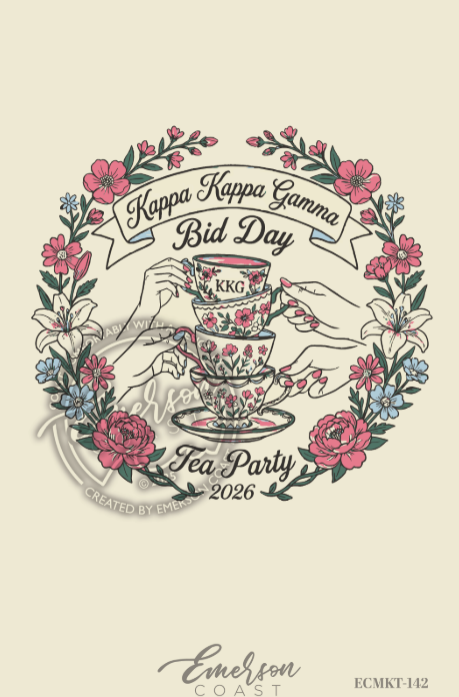 Kappa Kappa Gamma Tea Party Bid Day Design