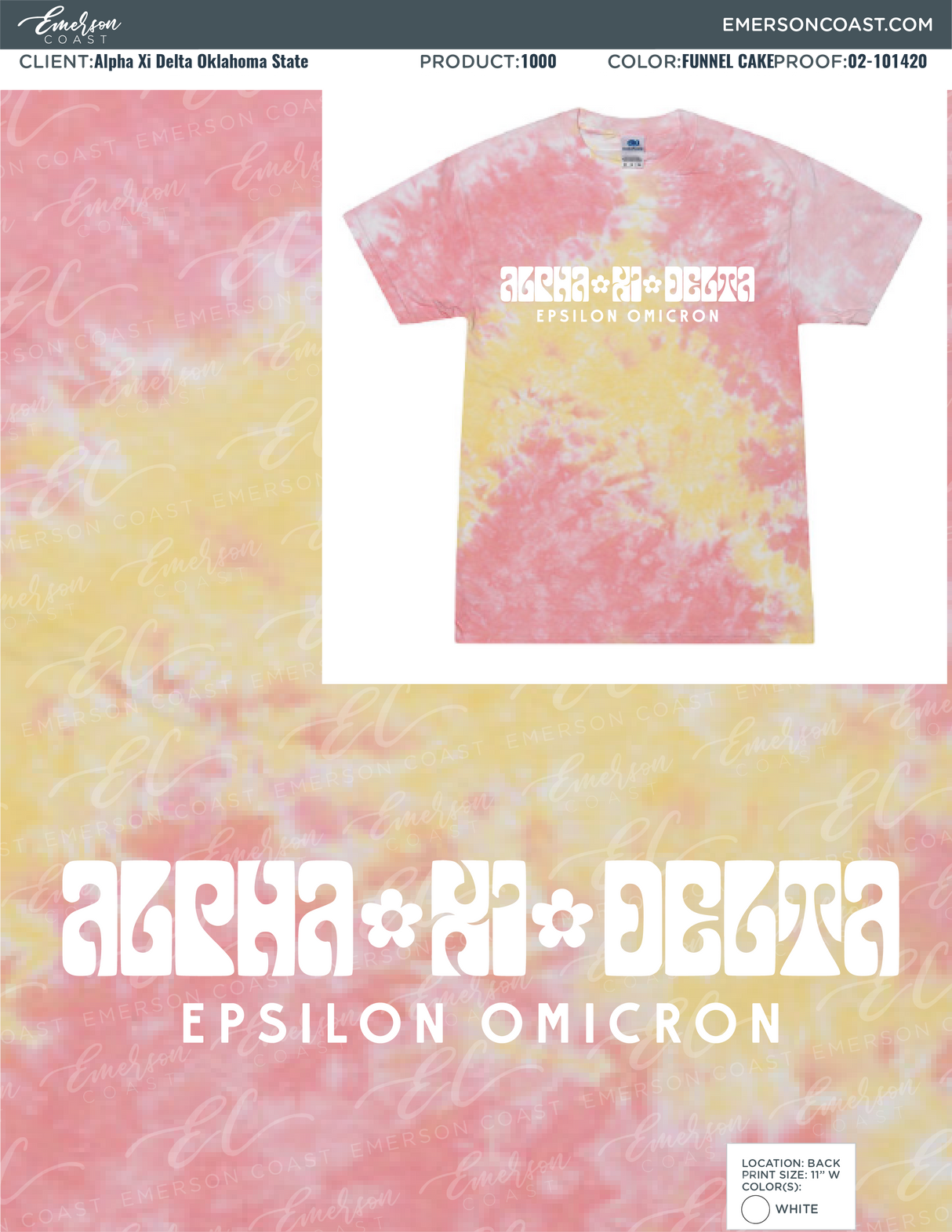 02-101420 Alpha Xi Delta Oklahoma State University Tie Dye 2020-01