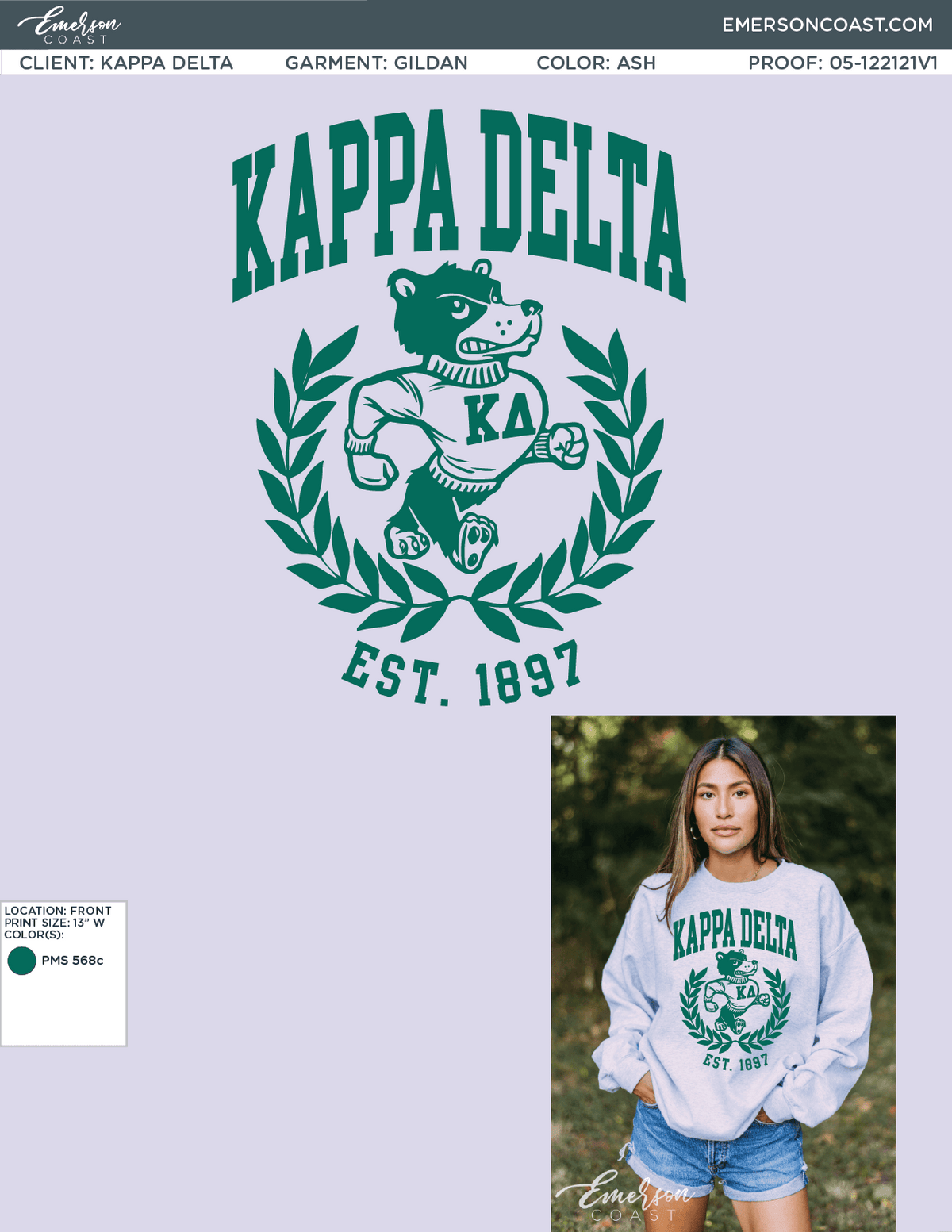 05-122121 Kappa Delta Longwood University Bid Day Crewneck 2021