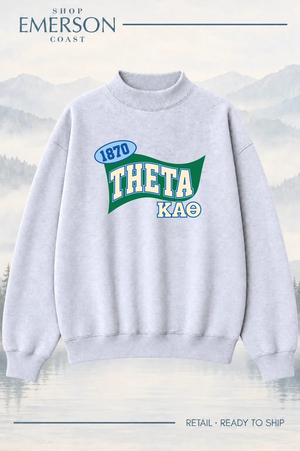 Kappa Alpha Theta Pennant Mockneck