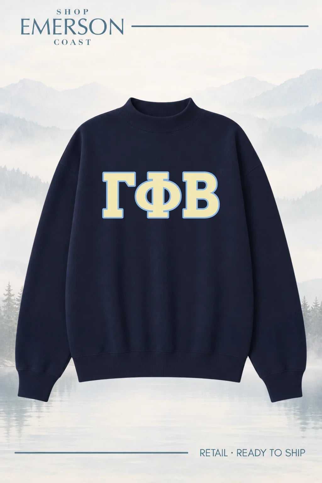 Gamma Phi Beta Navy Retreat Mockneck