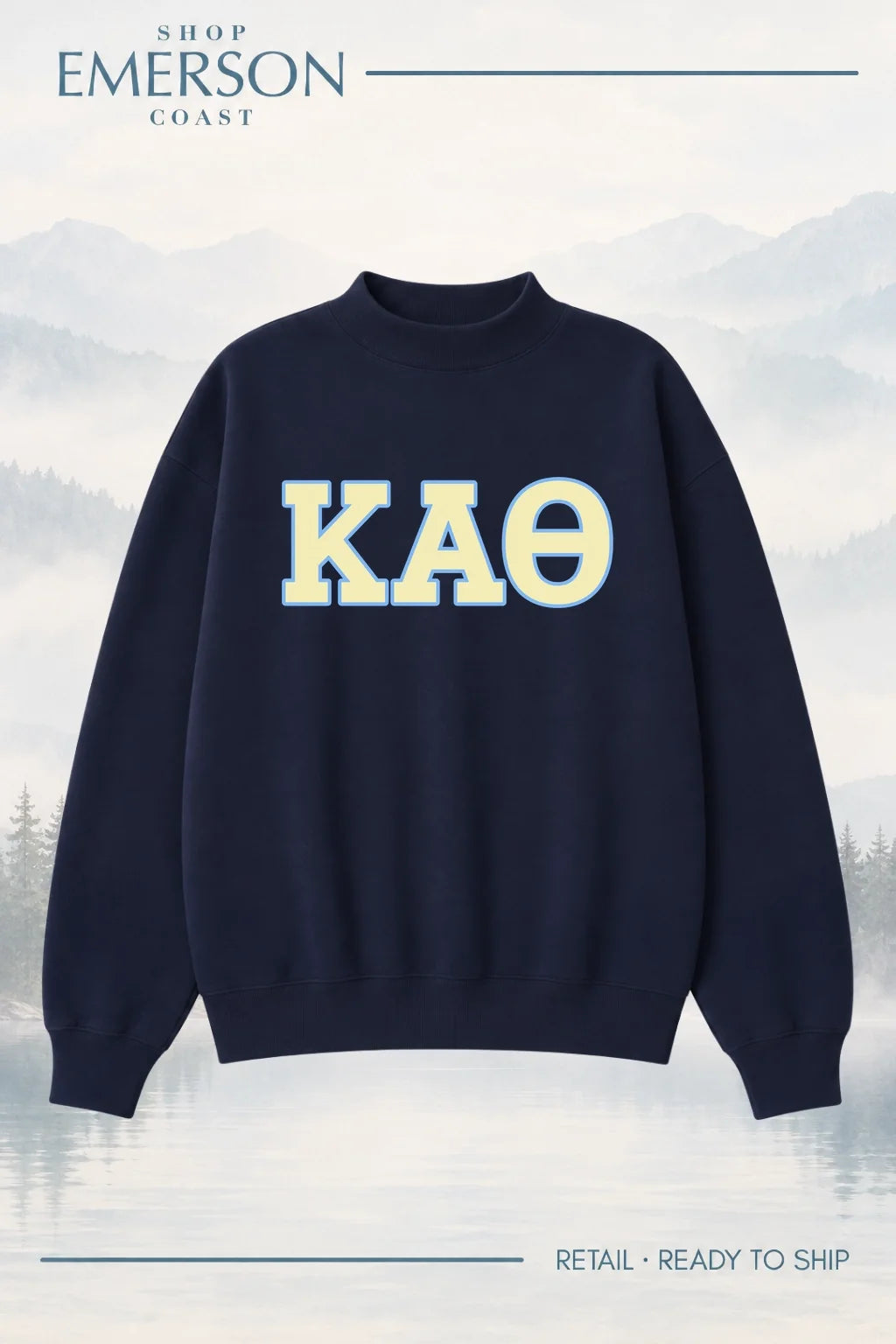 Kappa Alpha Theta Navy Retreat Mockneck