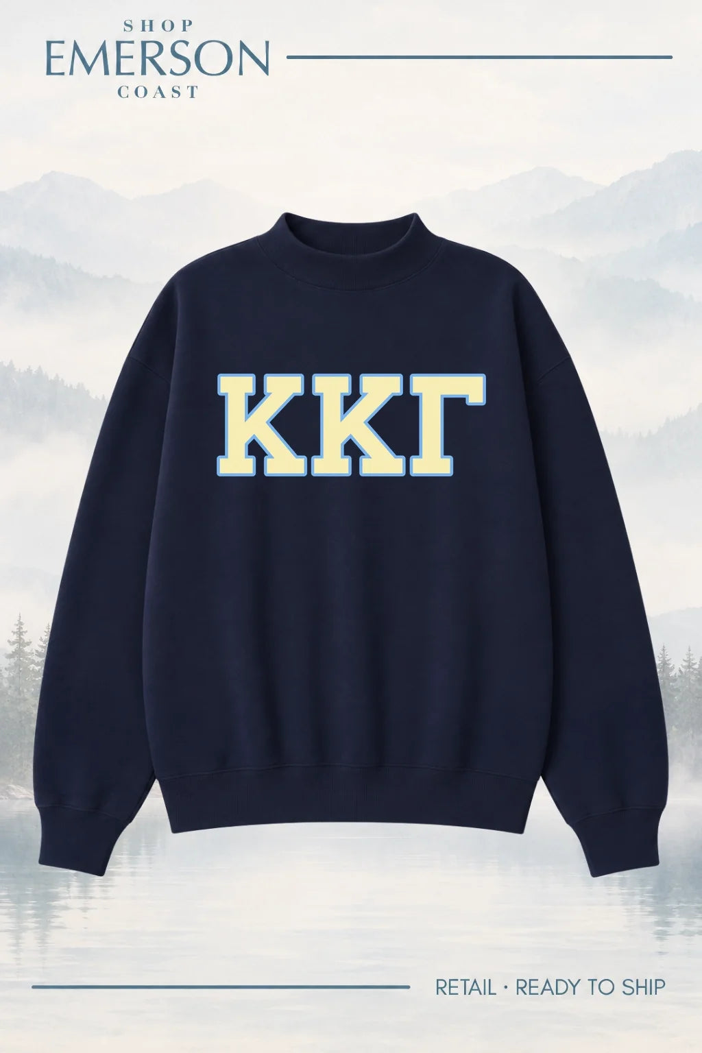Kappa Kappa Gamma Navy Retreat Mockneck
