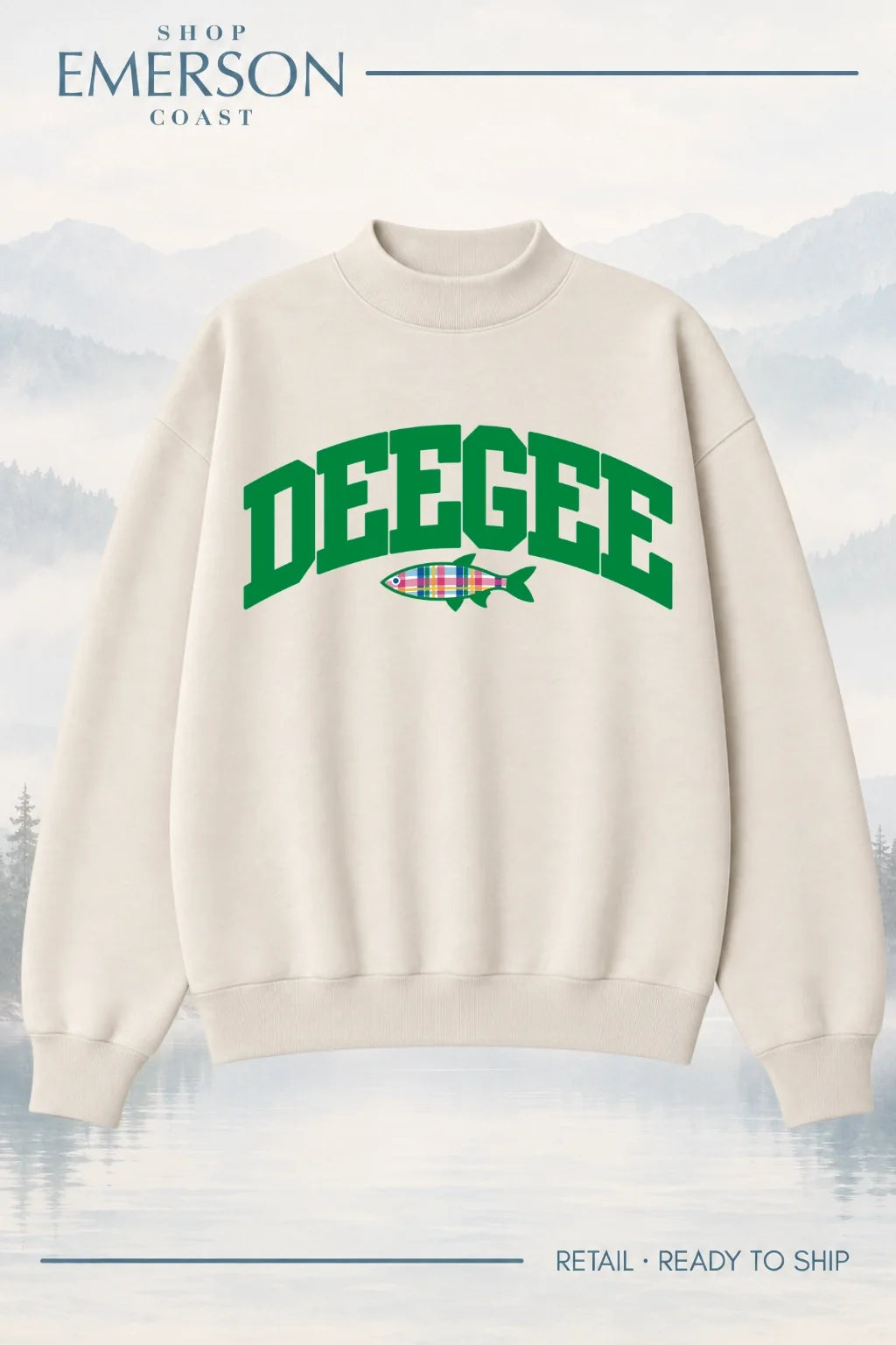 Delta Gamma Ivory Lakeside Mockneck