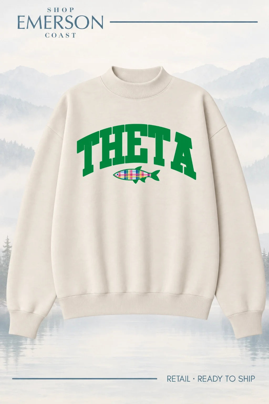 Kappa Alpha Theta Ivory Lakeside Mockneck