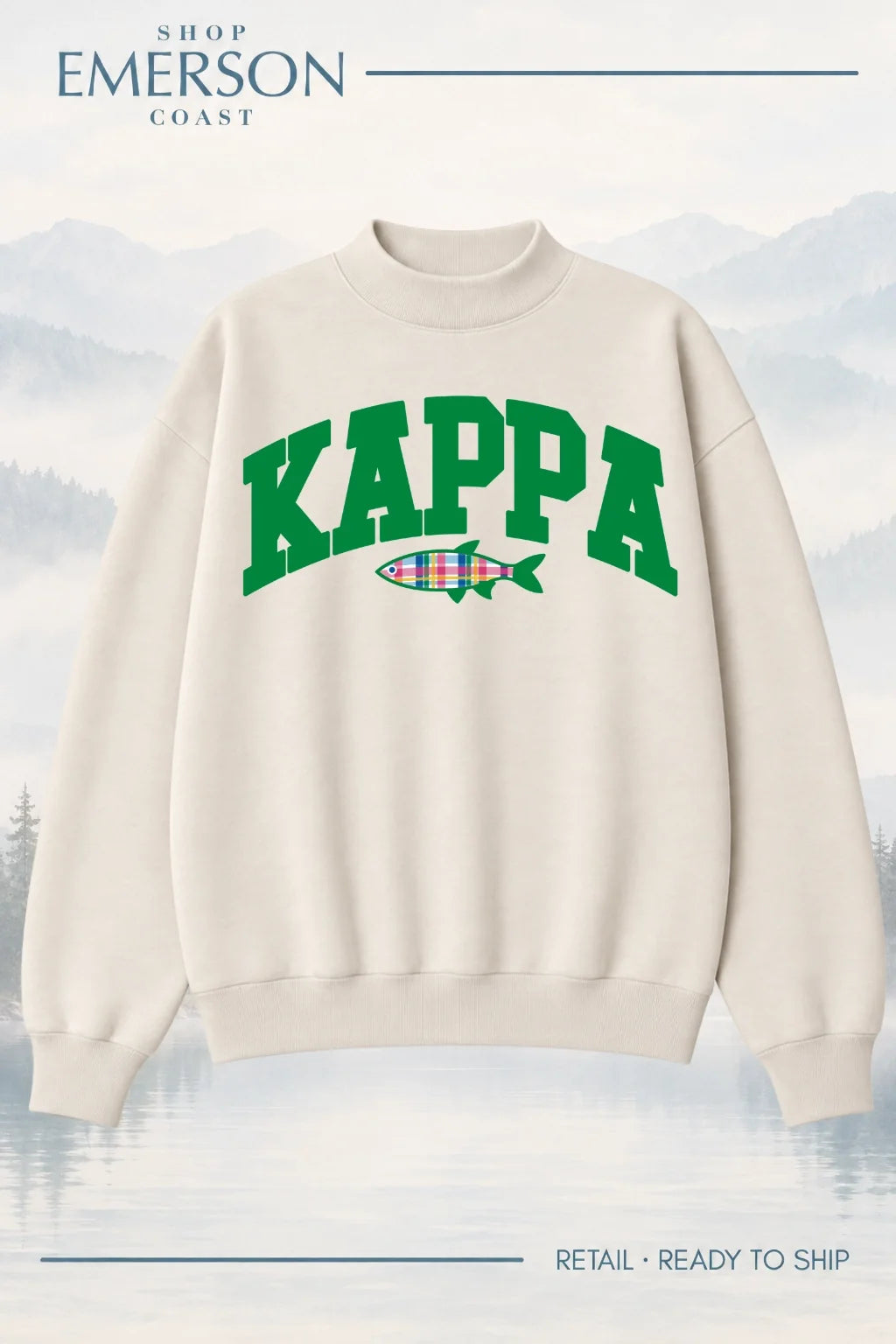 Kappa Kappa Gamma Ivory Lakeside Mockneck