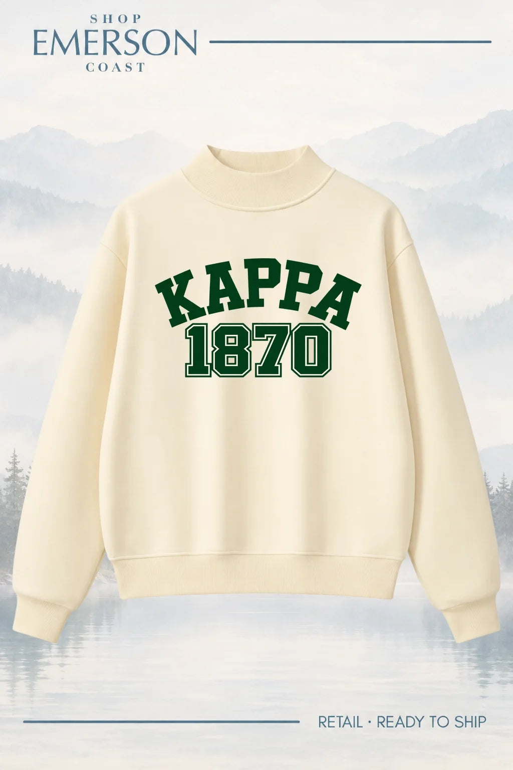 Kappa Kappa Gamma Evergreen Varsity Mockneck