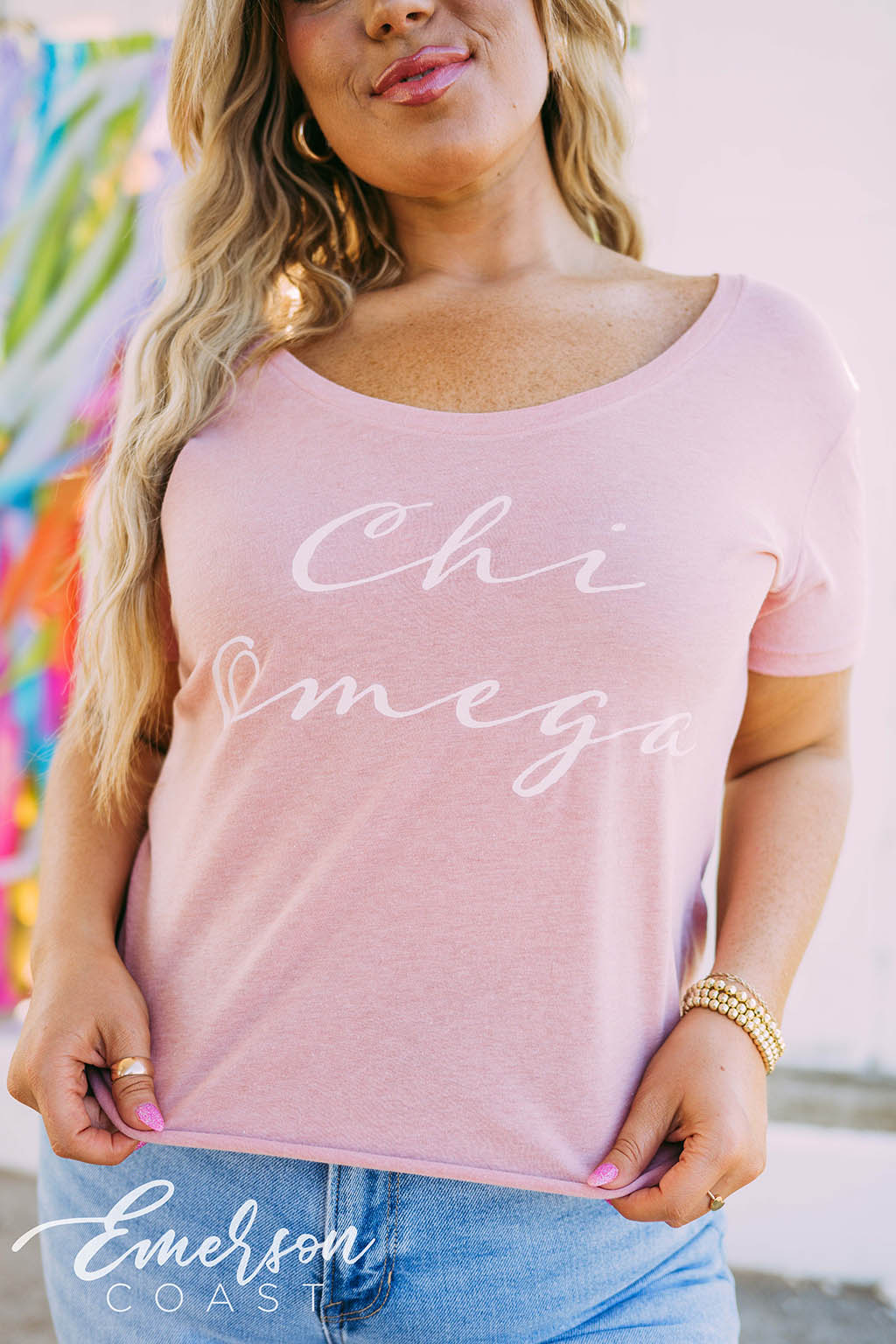 Chi Omega Script Tee