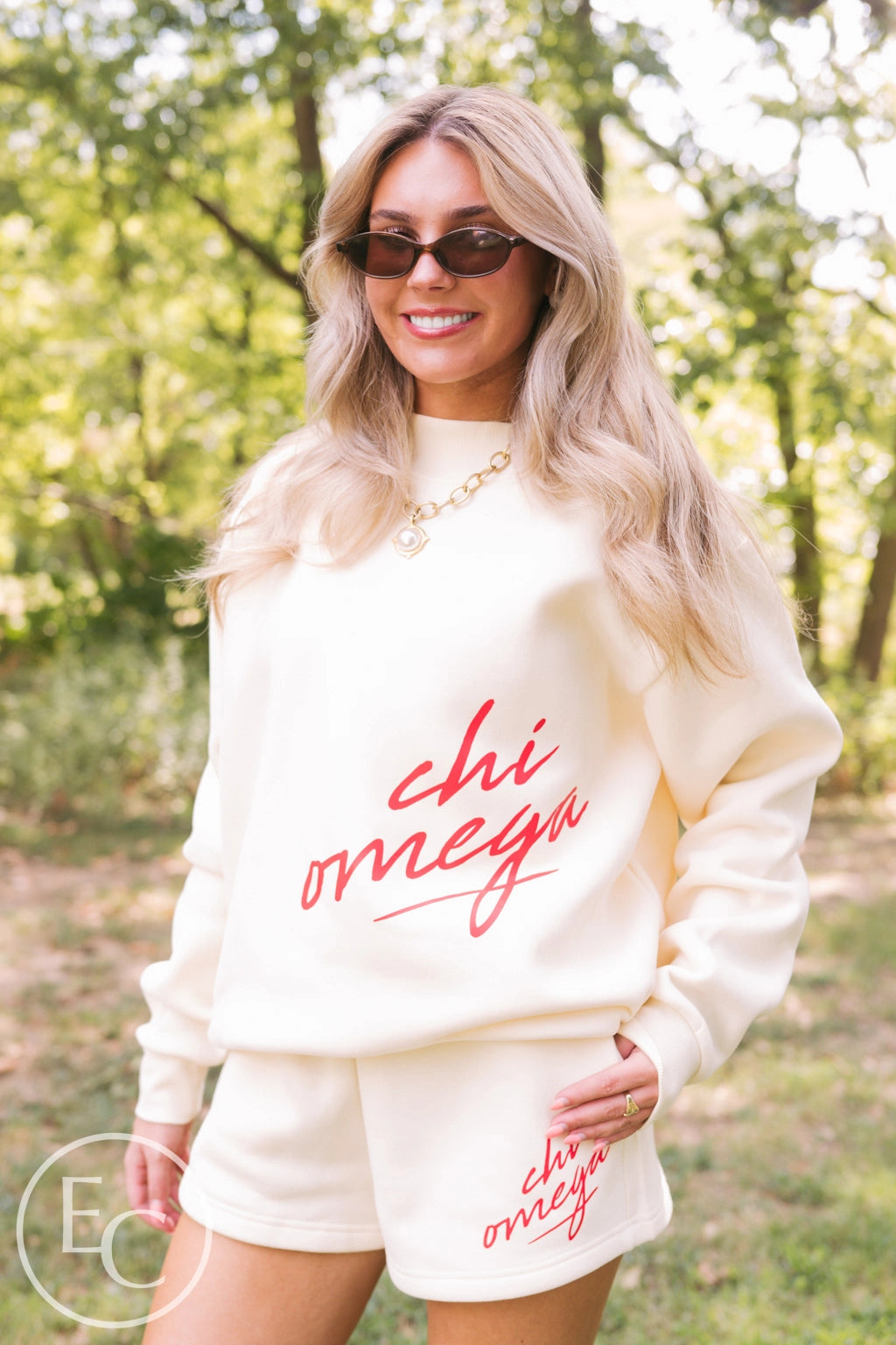 Chi Omega Cream Heritage Set