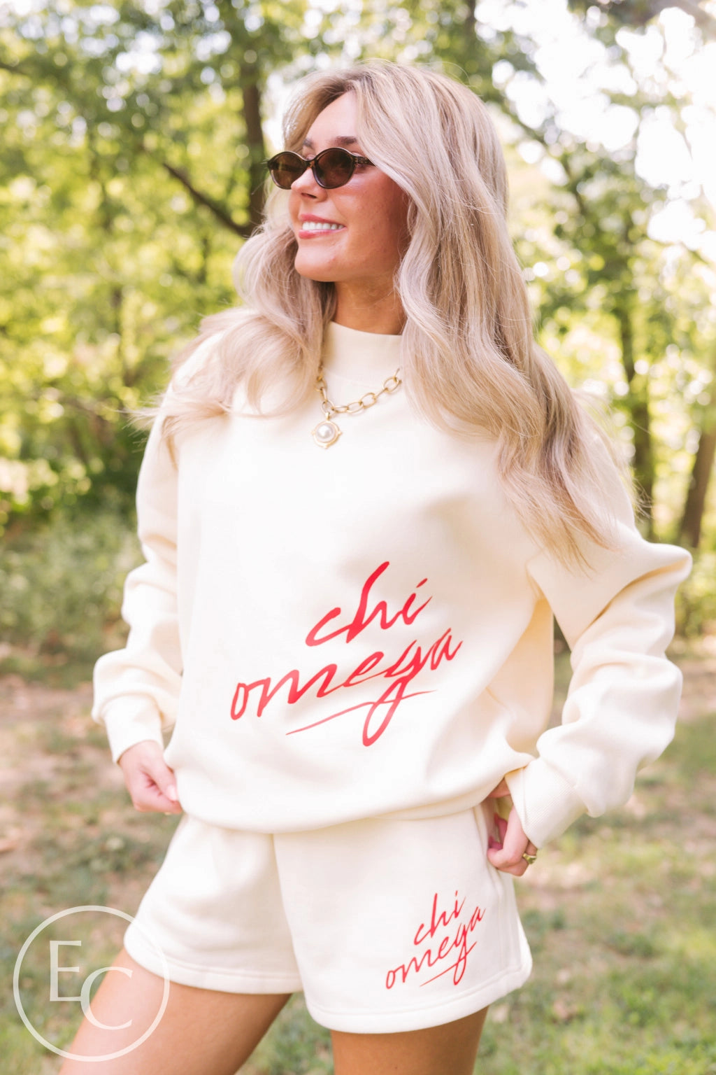 Chi Omega Cream Heritage Set