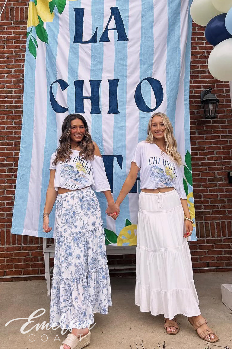 Chi Omega University of West Georgia La Chi O Vita Bid Day Slouchy Tee