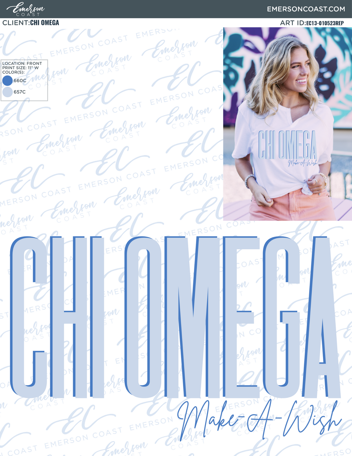 Chi Omega Make A Wish Notch Tee