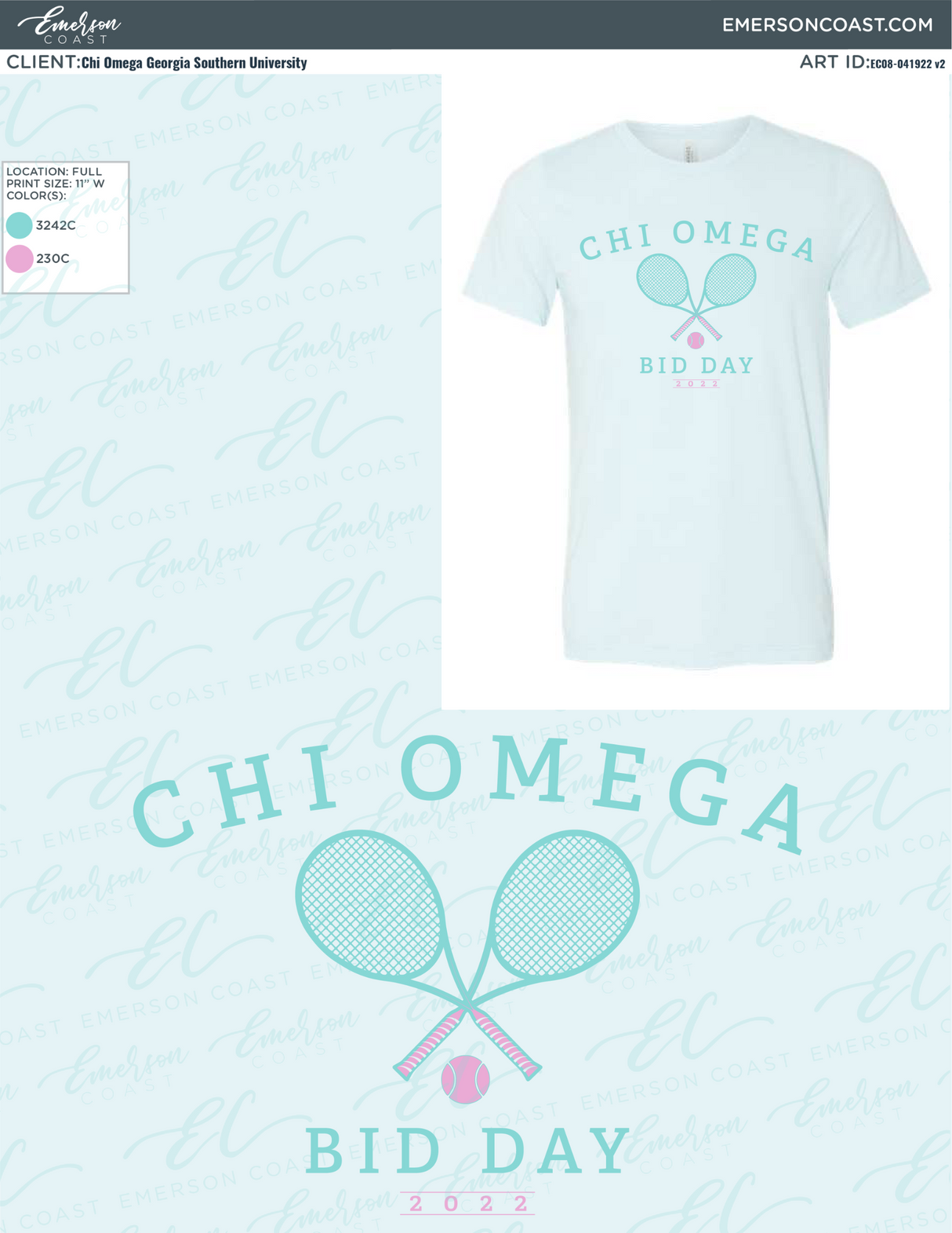 Chi Omega Country Club Bid Day Tee