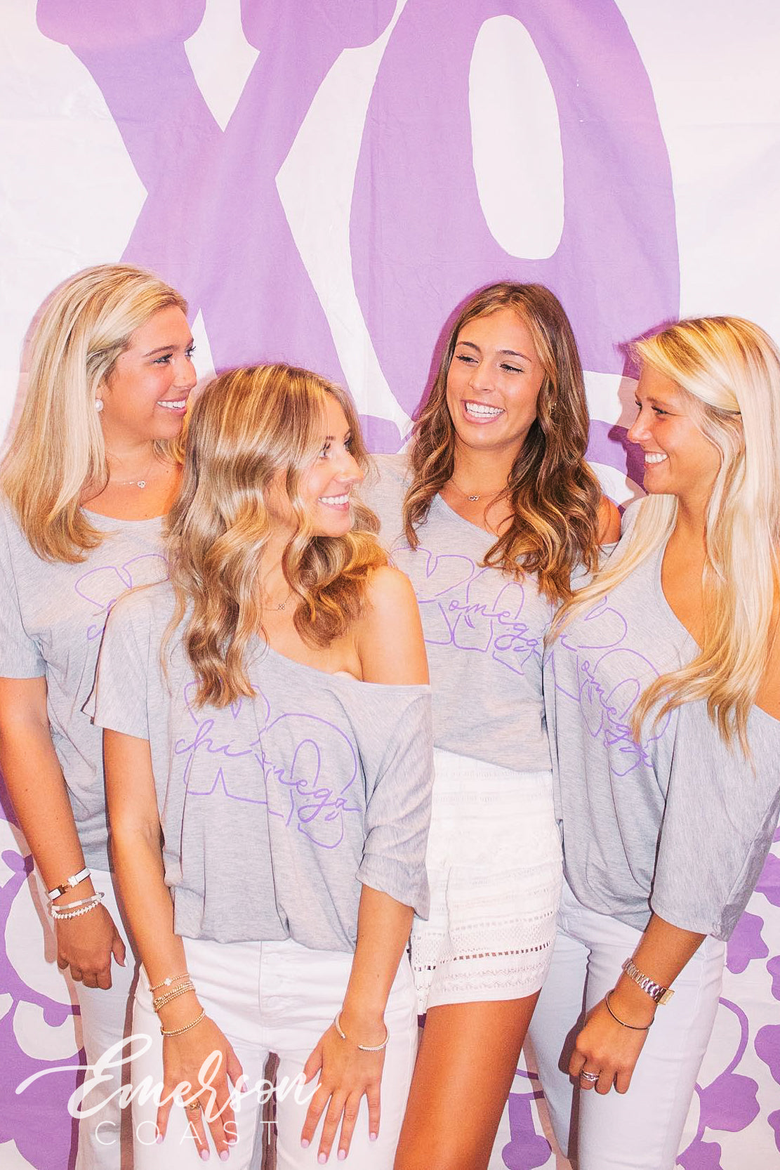 Chi Omega Gray Slouchy Tee