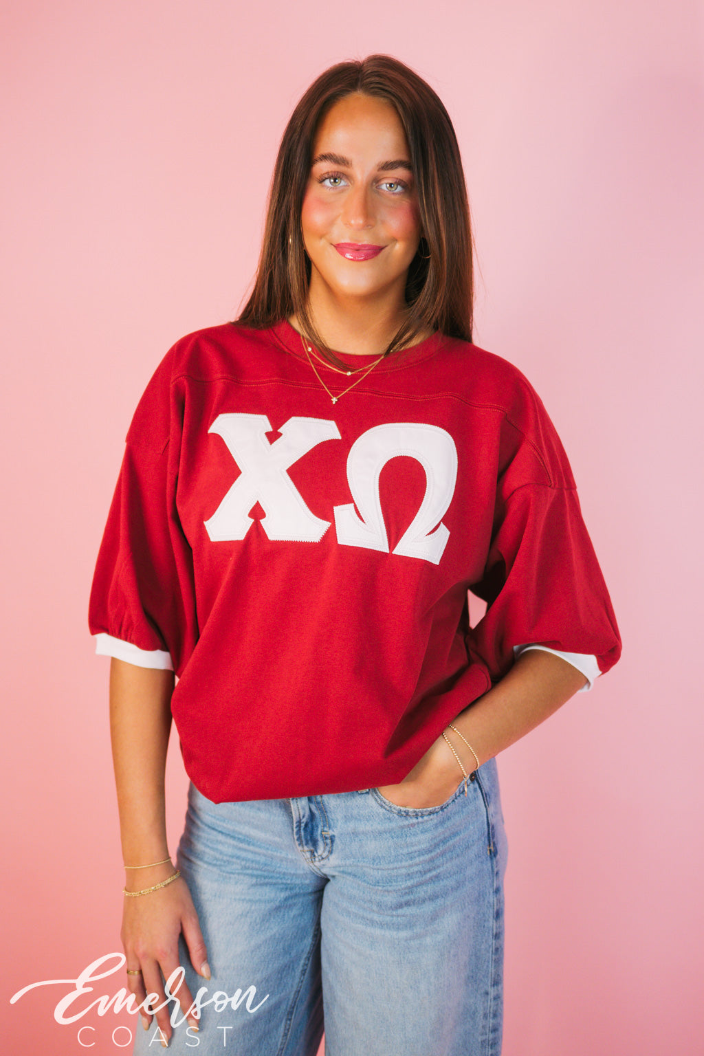 Chi Omega Classic Red Letter Jersey