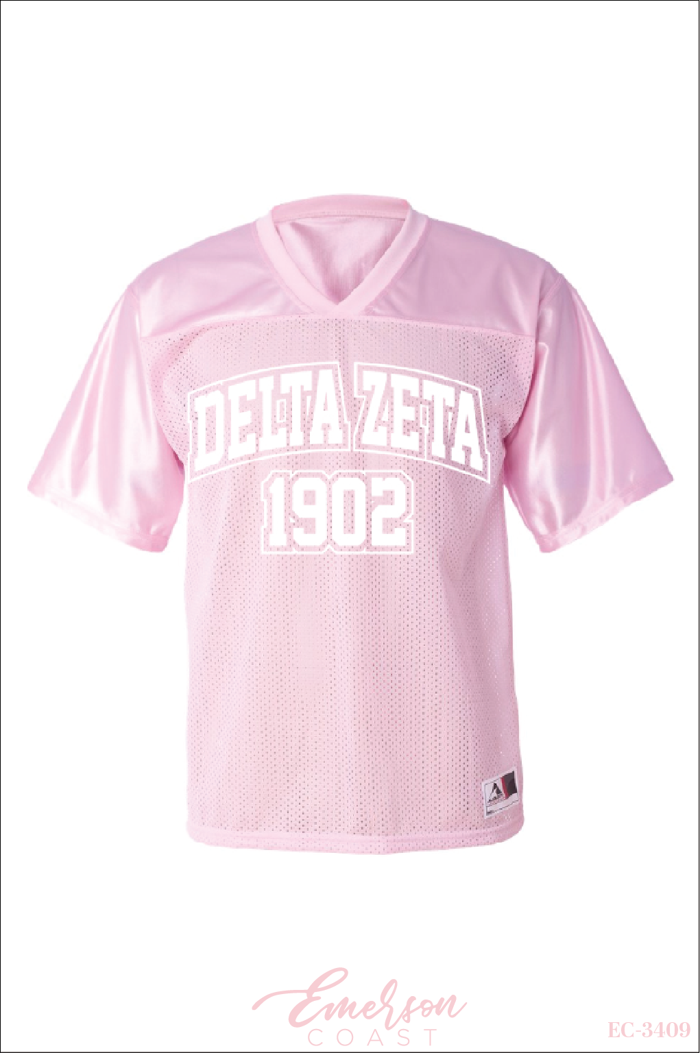 Delta Zeta Light Pink Mesh Football Jersey