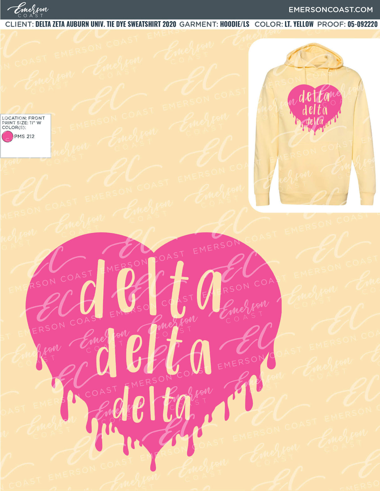 05-092220 Delta Zeta Auburn University Tie Dye Sweatshirt 2020