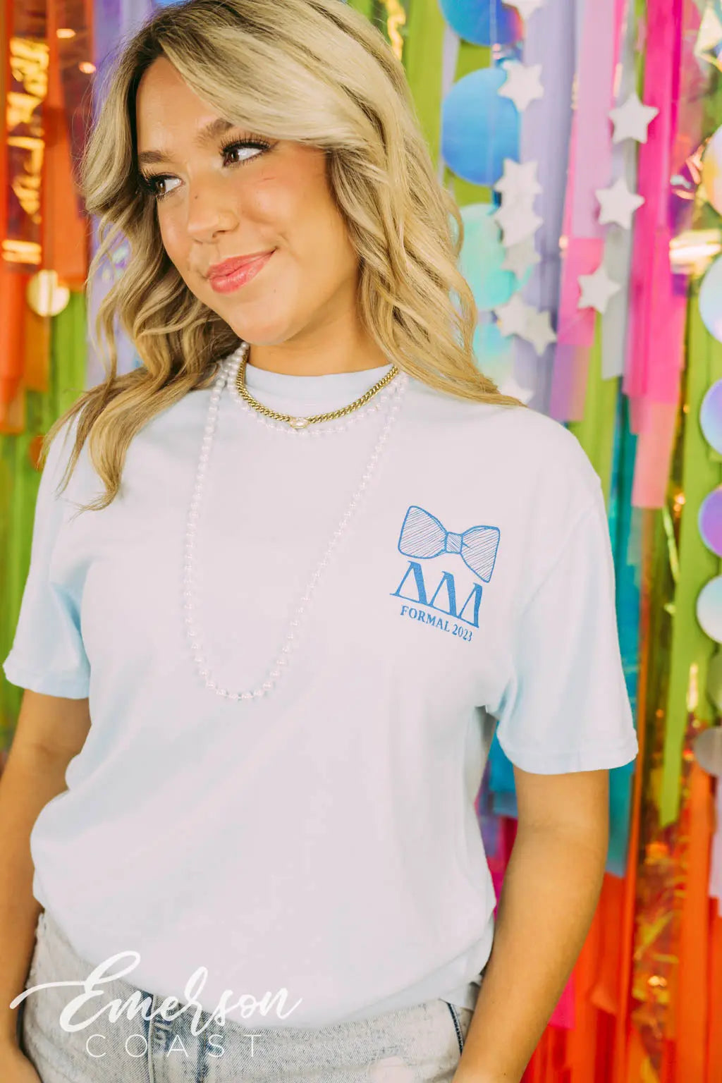 Delta Delta Delta Tie Formal Tshirt