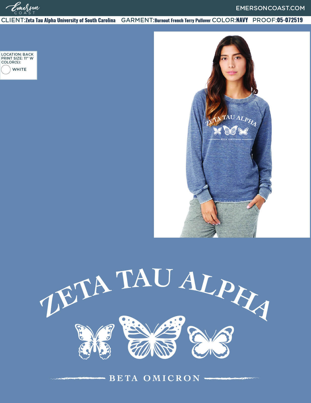 02-111419 Zeta Tau Alpha University of South Carolina Sweatshirts 2019-01