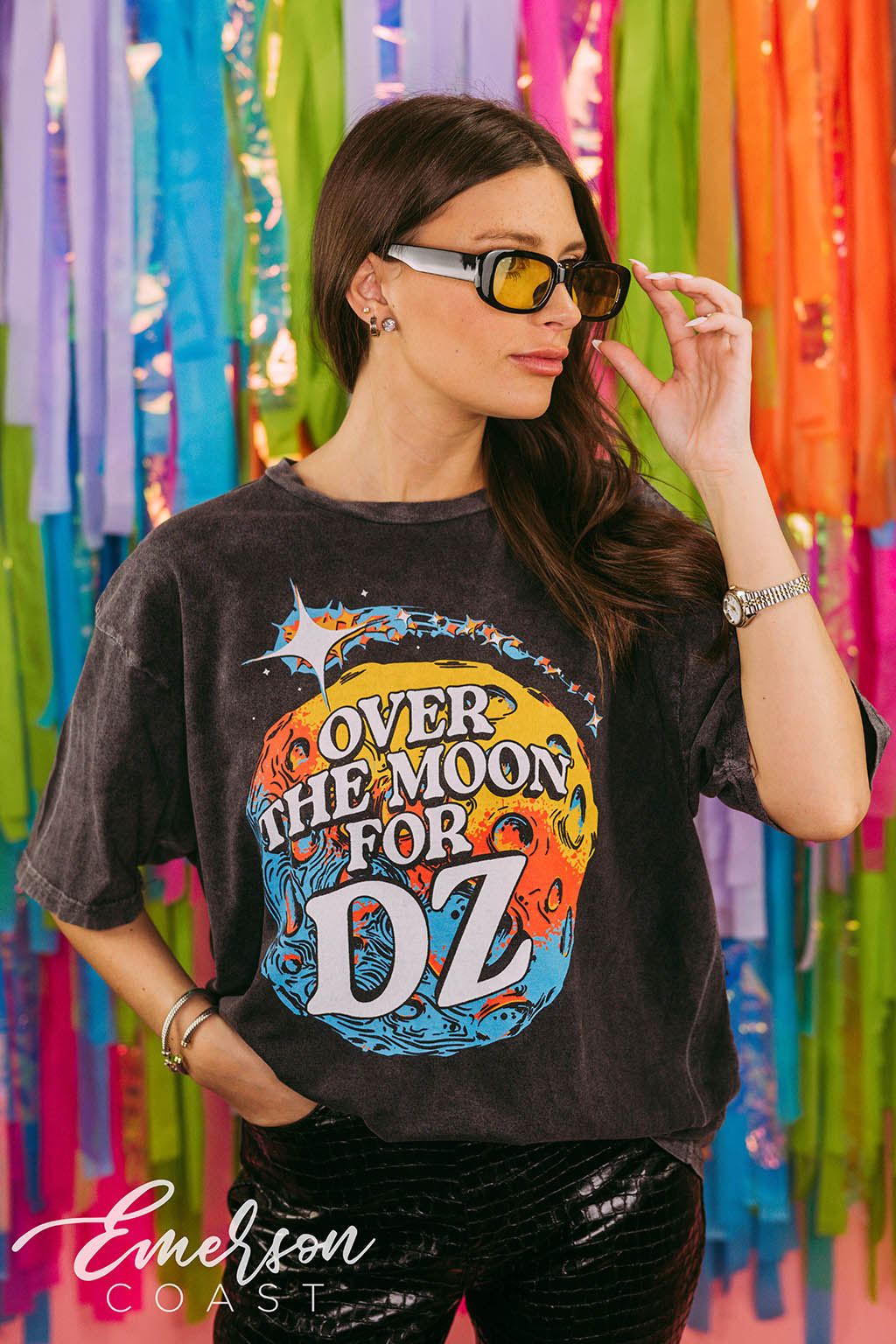 Delta Zeta Over the Moon Bid Day Mineral Wash Tee