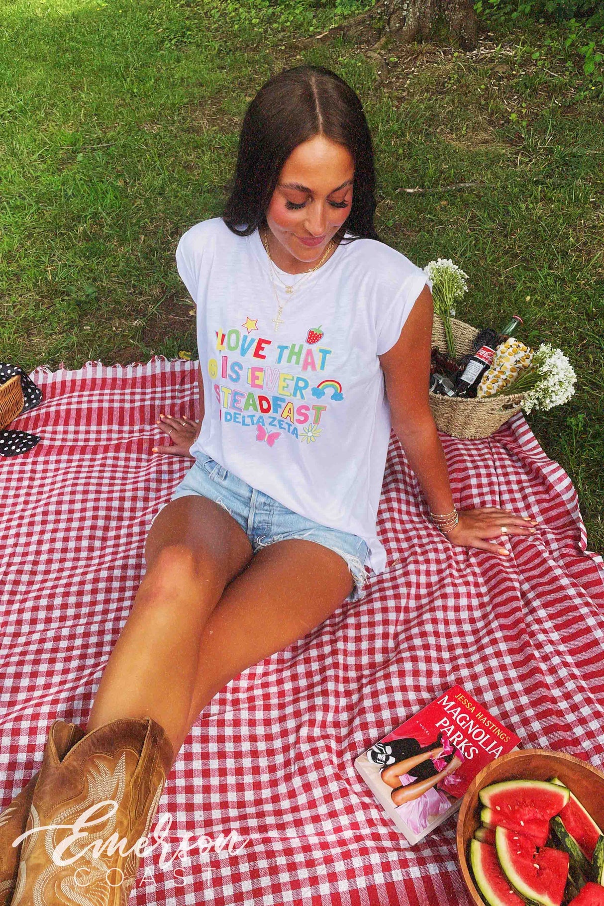 Delta Zeta Love That Is Ever Steadfast Rolled Cuff Tee