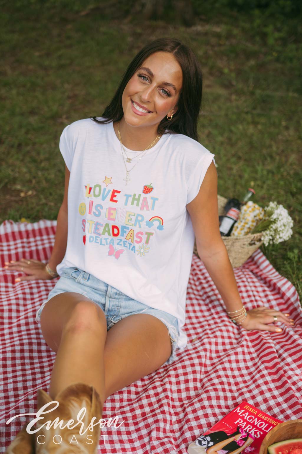 Delta Zeta Love That Is Ever Steadfast Rolled Cuff Tee