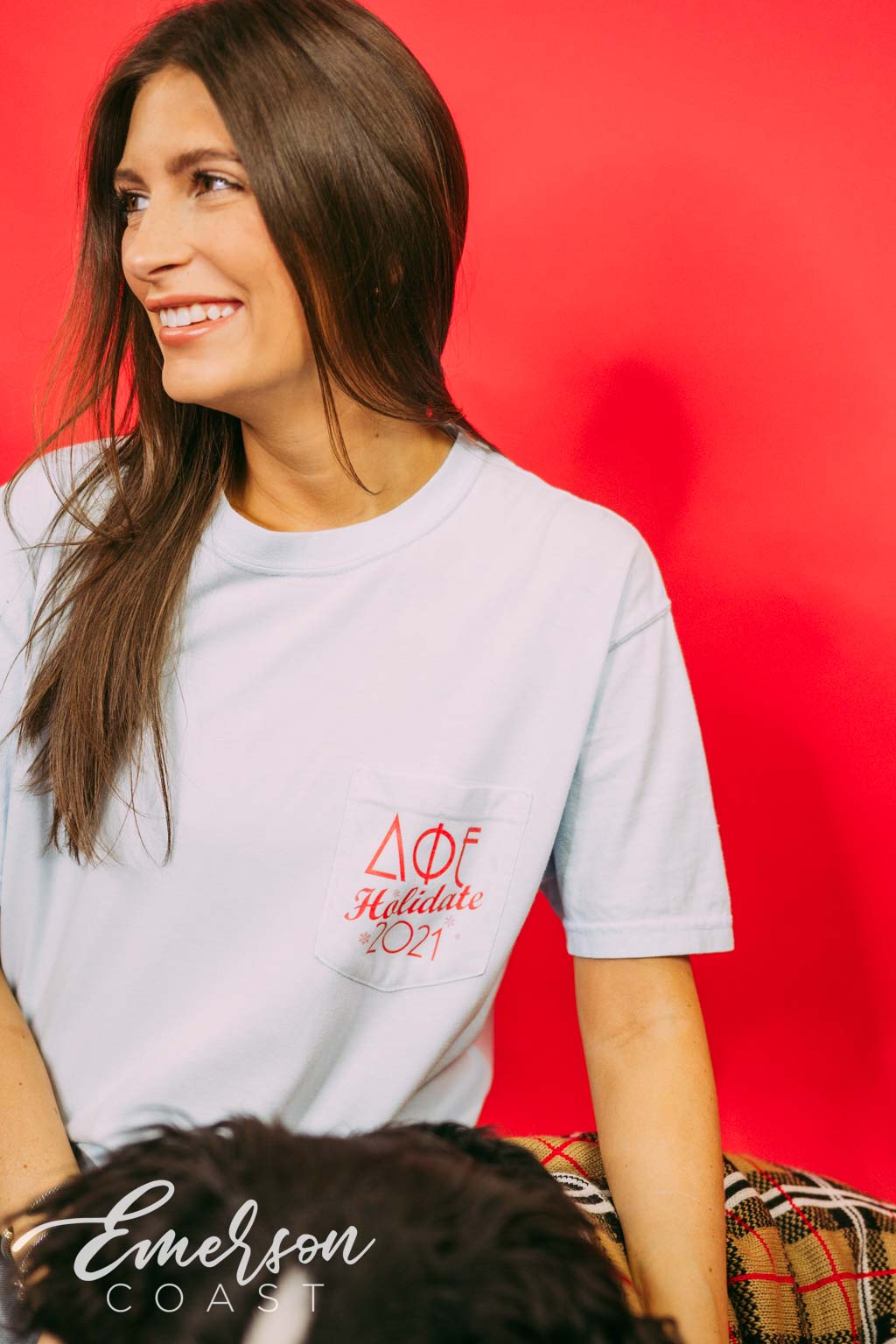 Delta Phi Epsilon Holidate Dog Tshirt