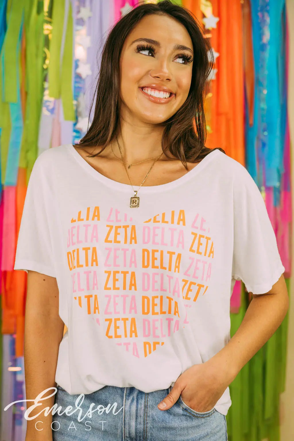 Delta Zeta Repeating Heart Tee