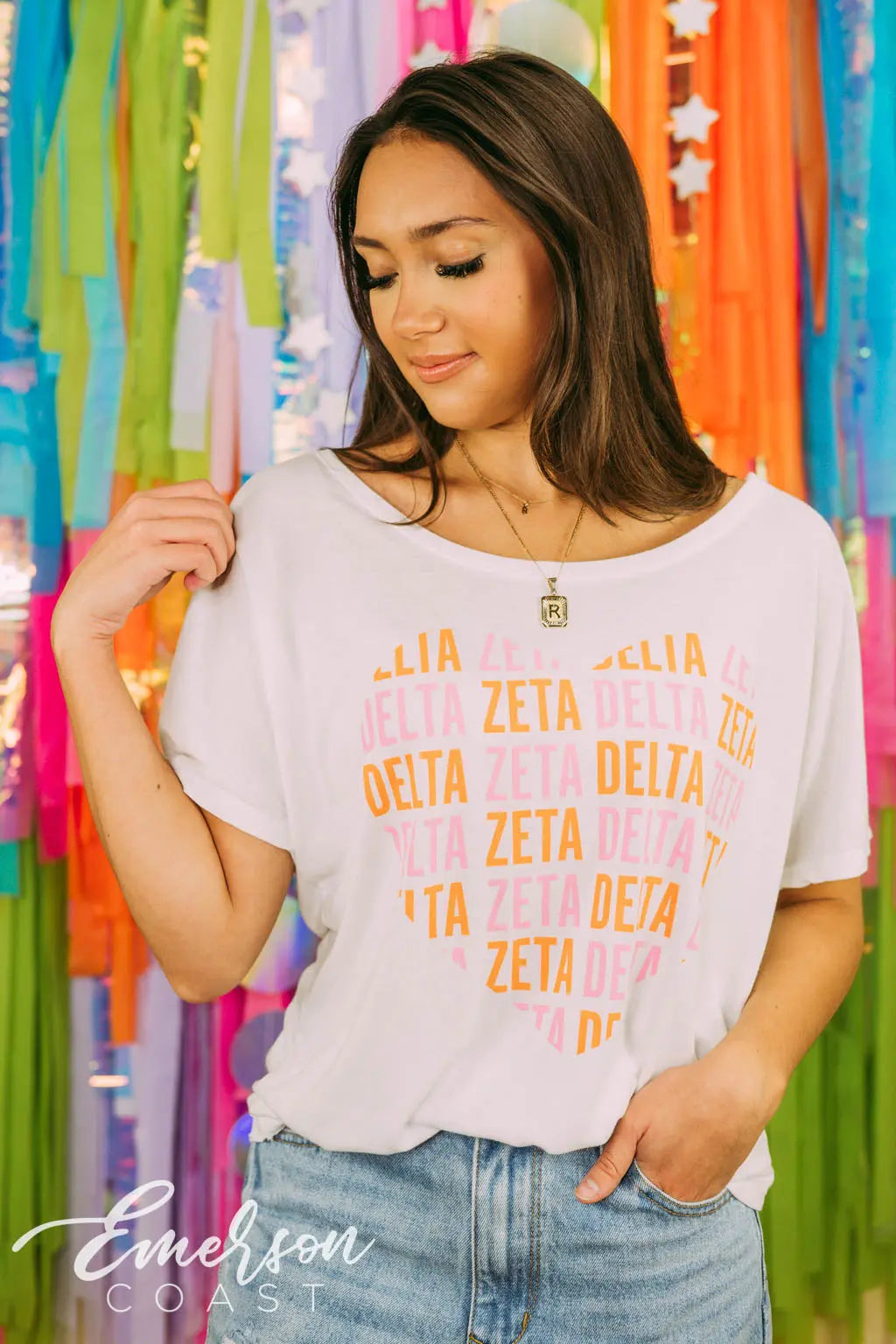 Delta Zeta Repeating Heart Tee