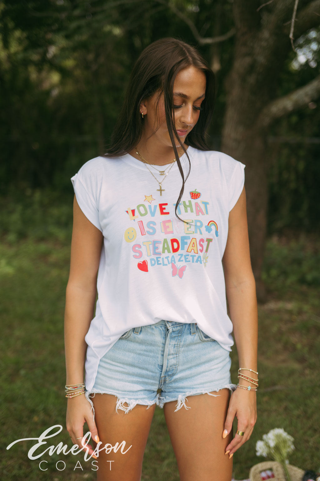 Delta Zeta Love That Is Ever Steadfast Rolled Cuff Tee