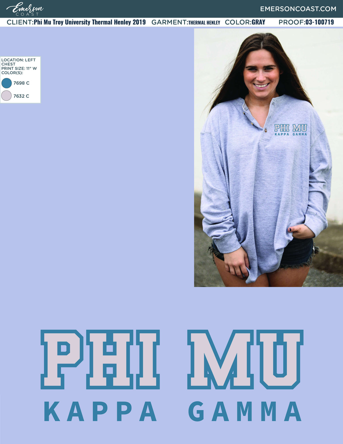 03-100719 Phi Mu Troy University Thermal Henley 2019-01