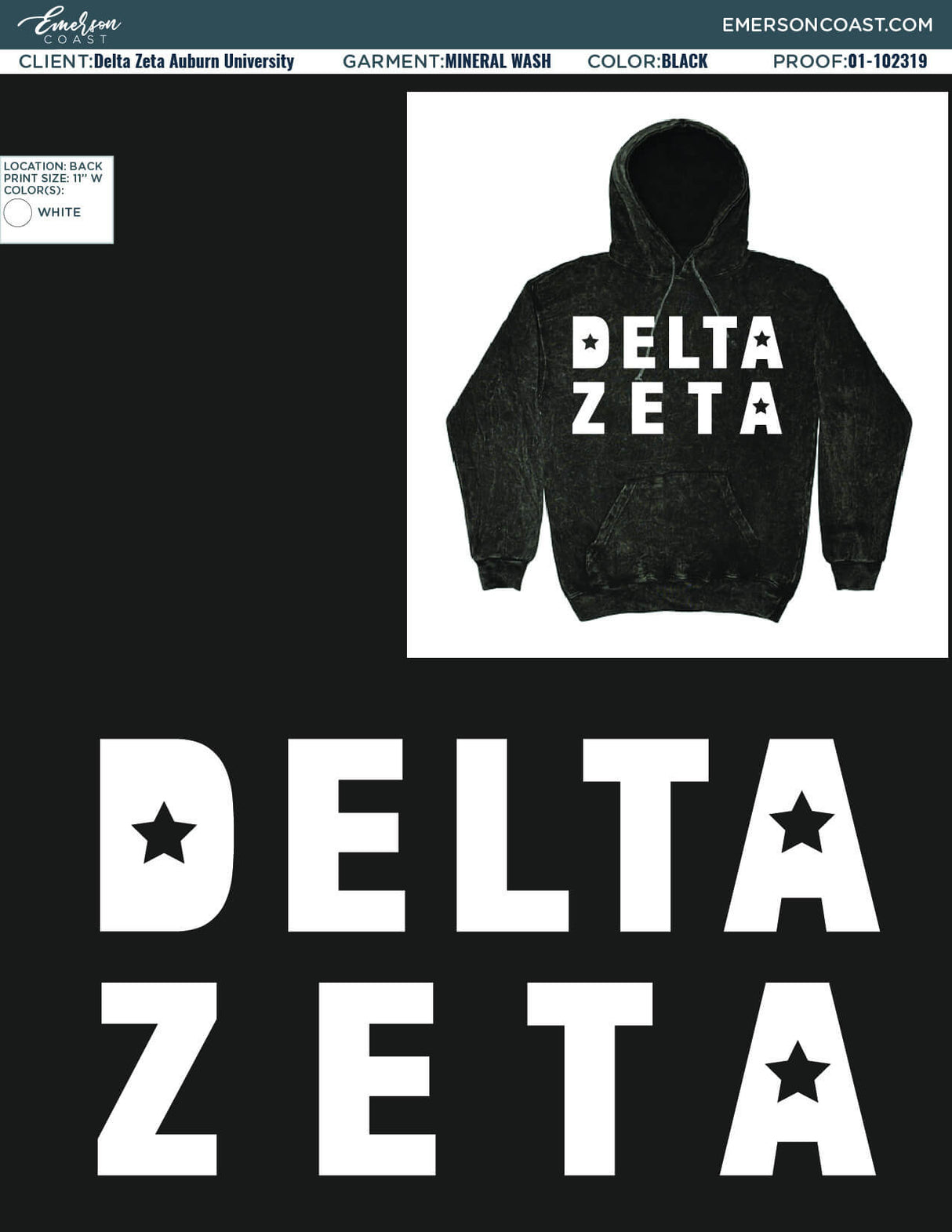 01-102319 Delta Zeta Auburn University Mineral Wash Hoodie 2019-01
