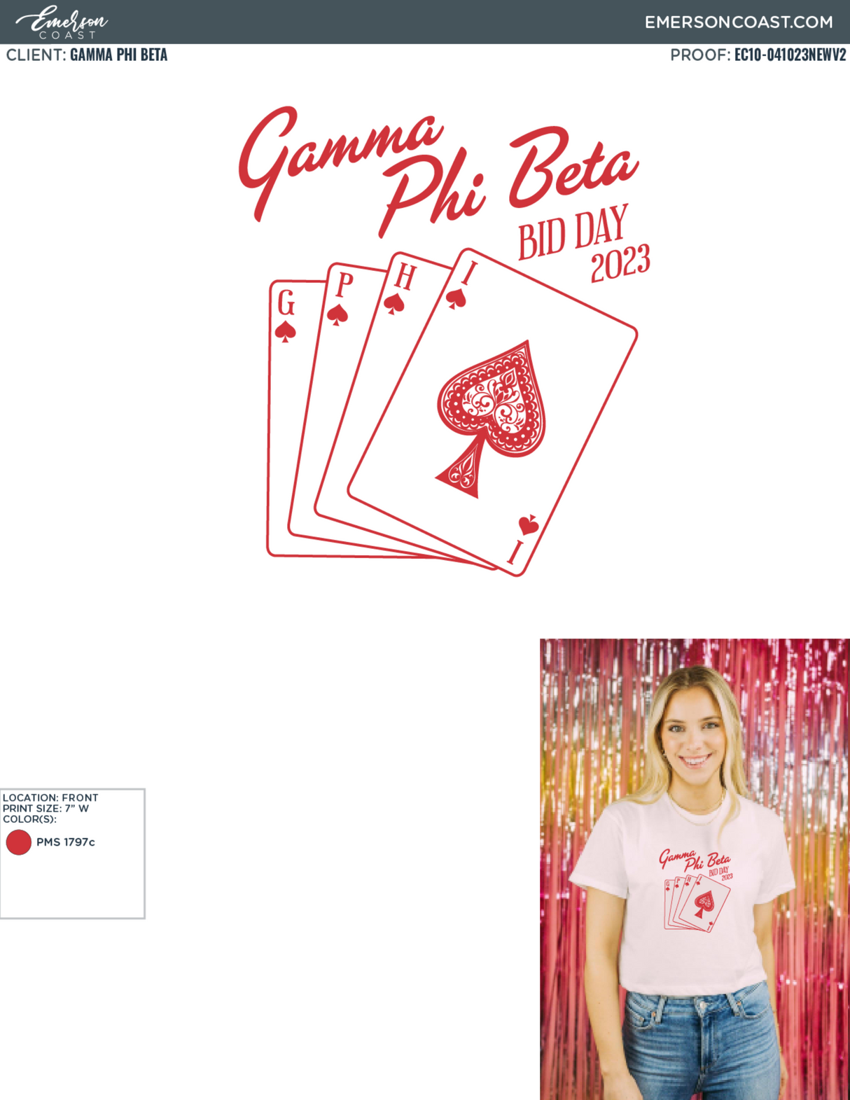Gamma Phi Beta Hit the Jackpot Bid Day Tee
