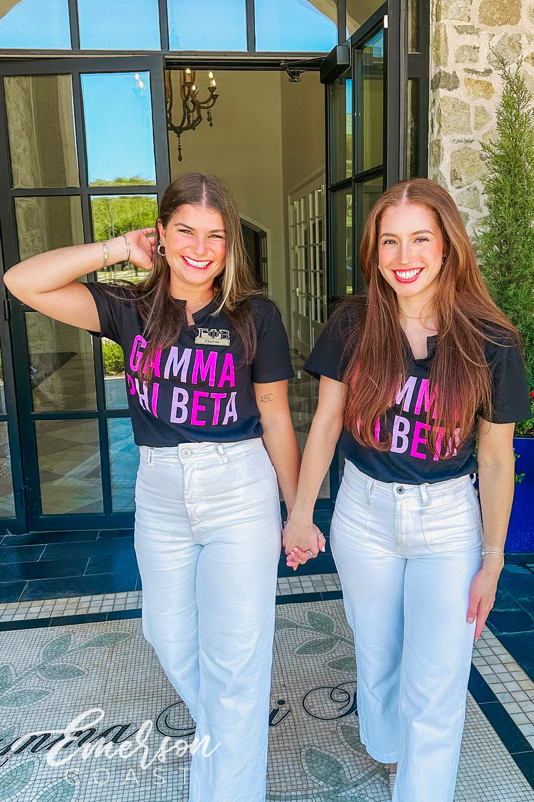 Gamma Phi Beta Sisterhood Round Black Notch Tee