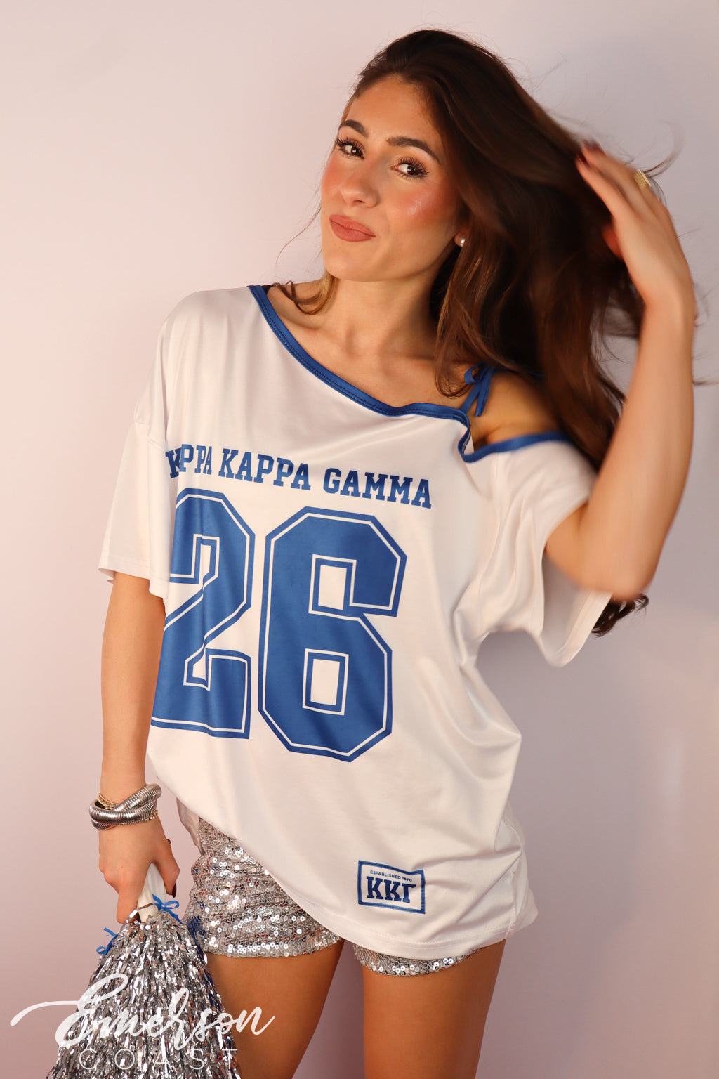 Kappa Sporty Off Shoulder Bid Day Jersey