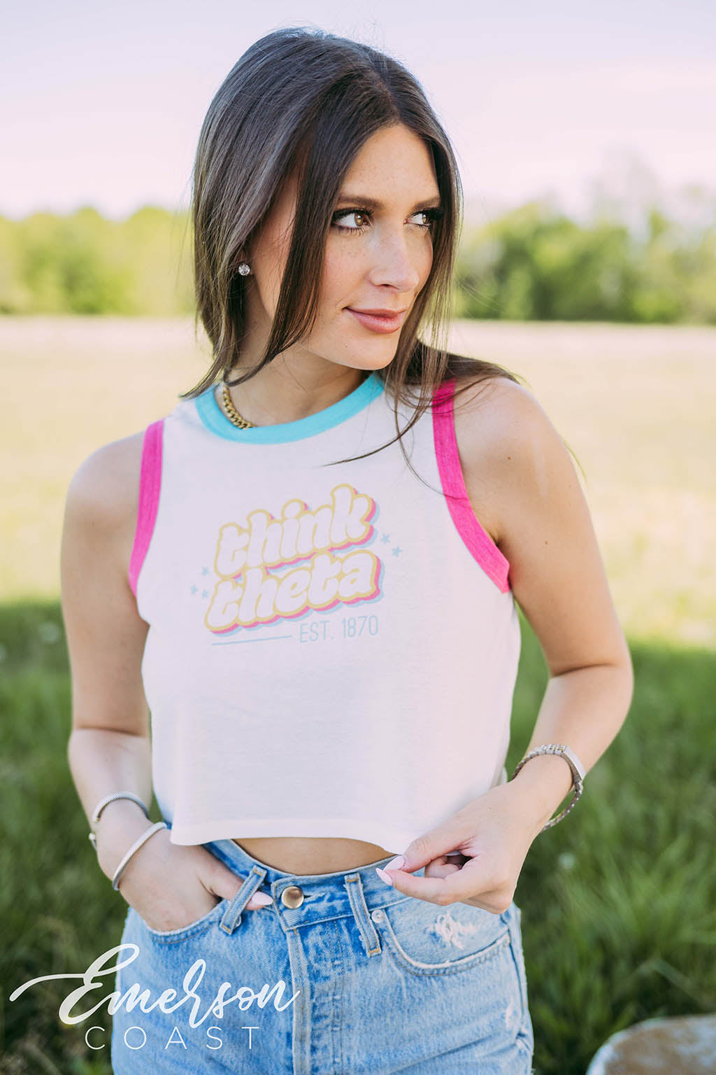 Kappa Alpha Theta Think Theta Colorblock Tank