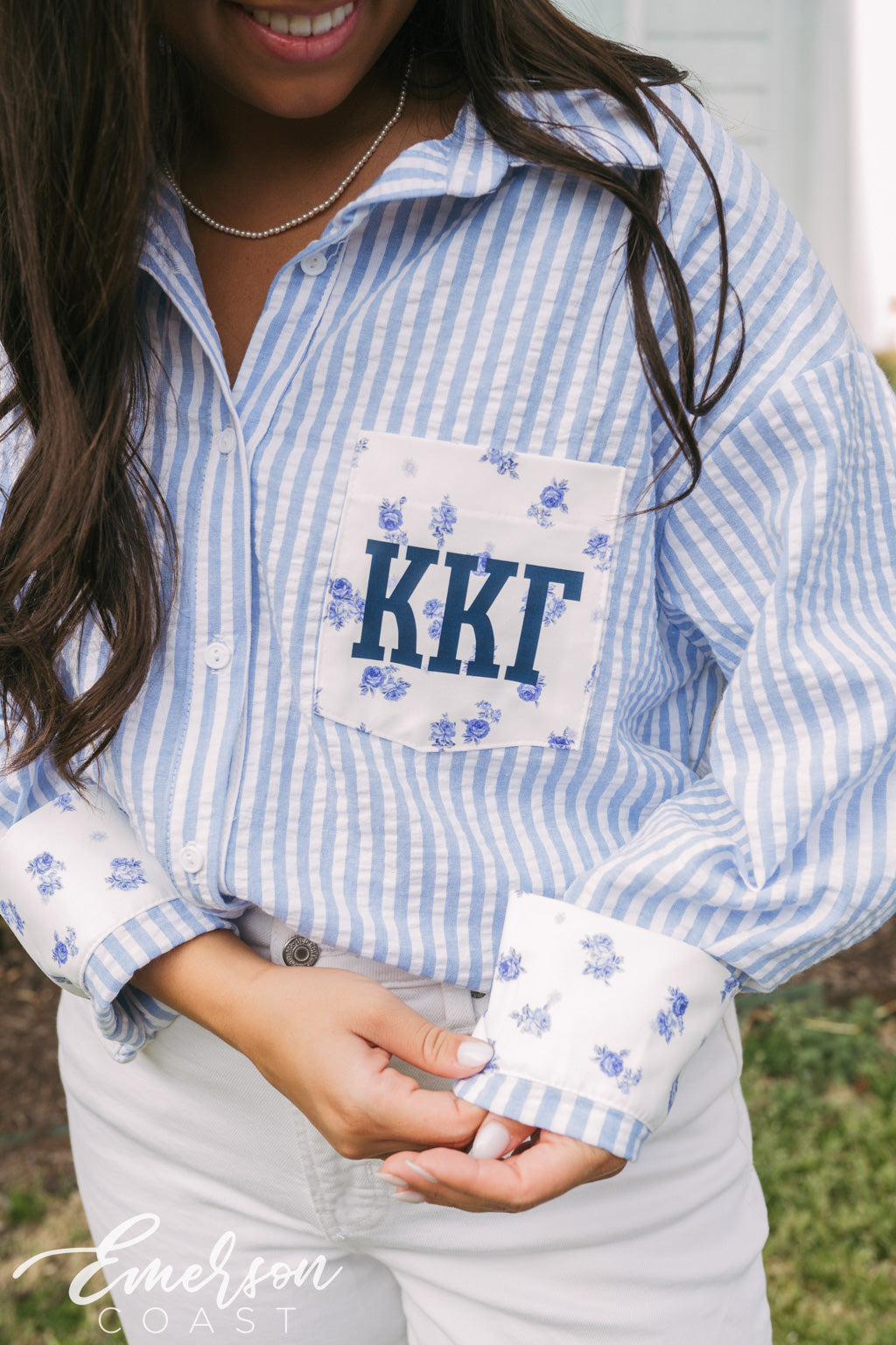 Kappa Kappa Gamma Floral Pocket Button down
