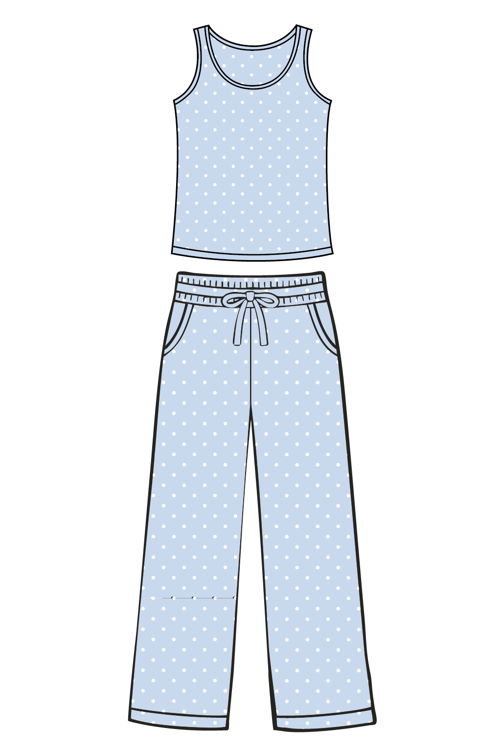 Lt Blue Polka Dot