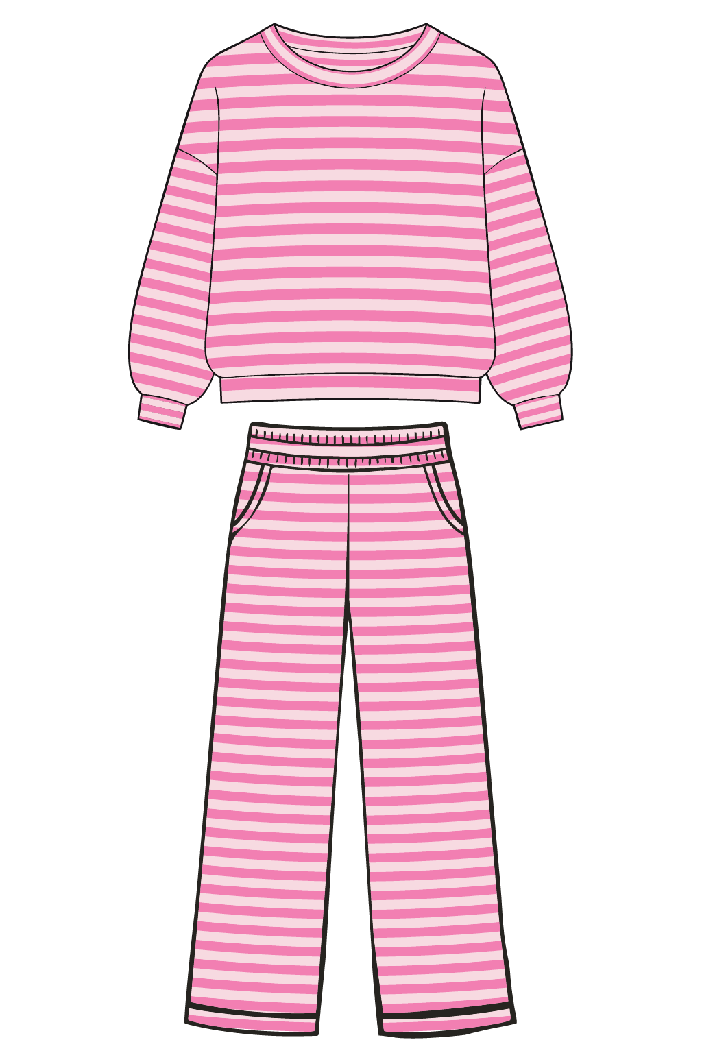 Lt Pink and Pink Striped