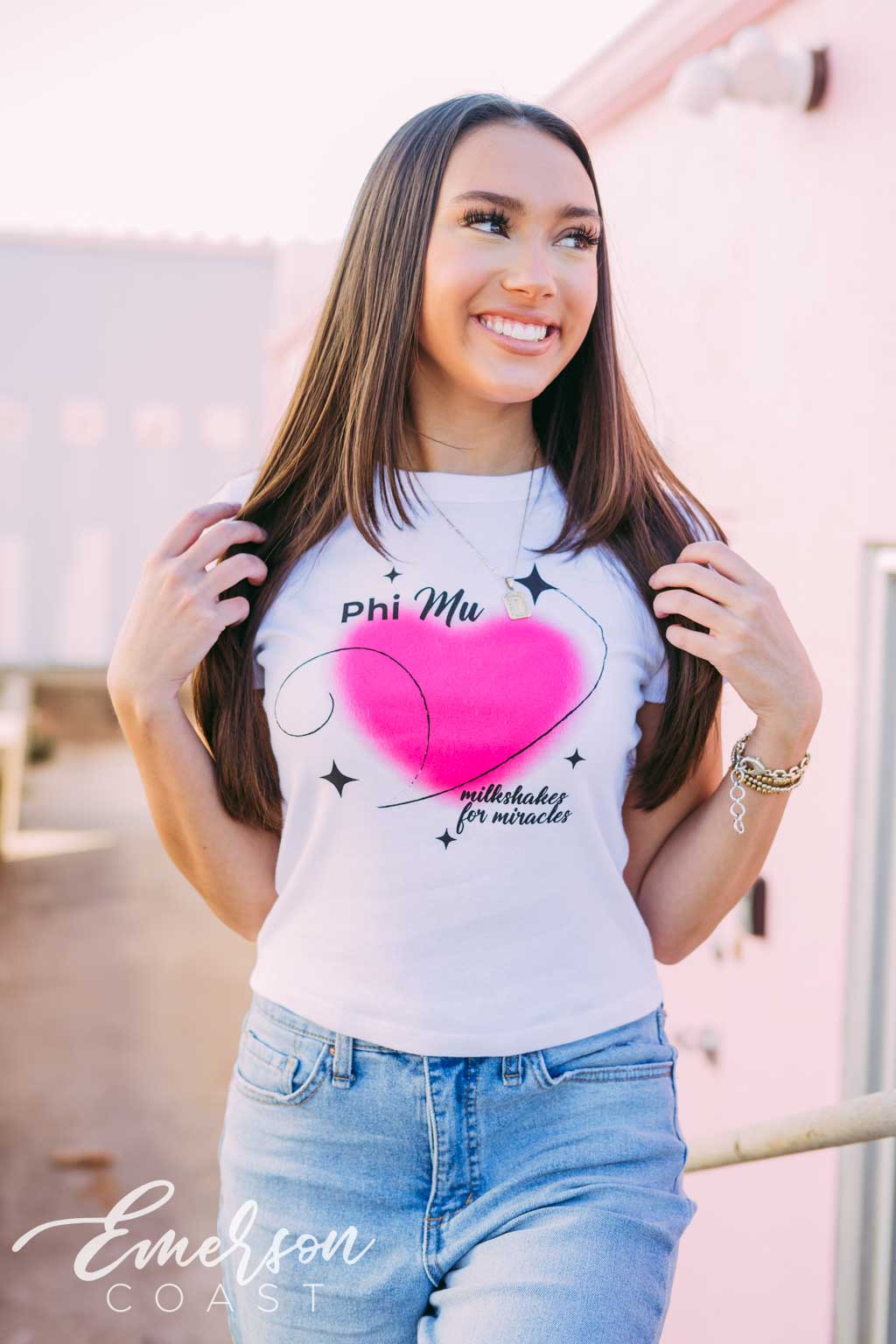 Phi Mu Milkshakes for Miracles Baby Tee