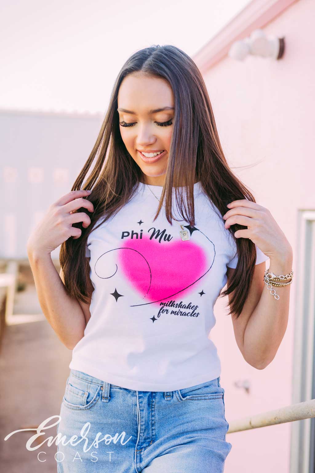 Phi Mu Milkshakes for Miracles Baby Tee