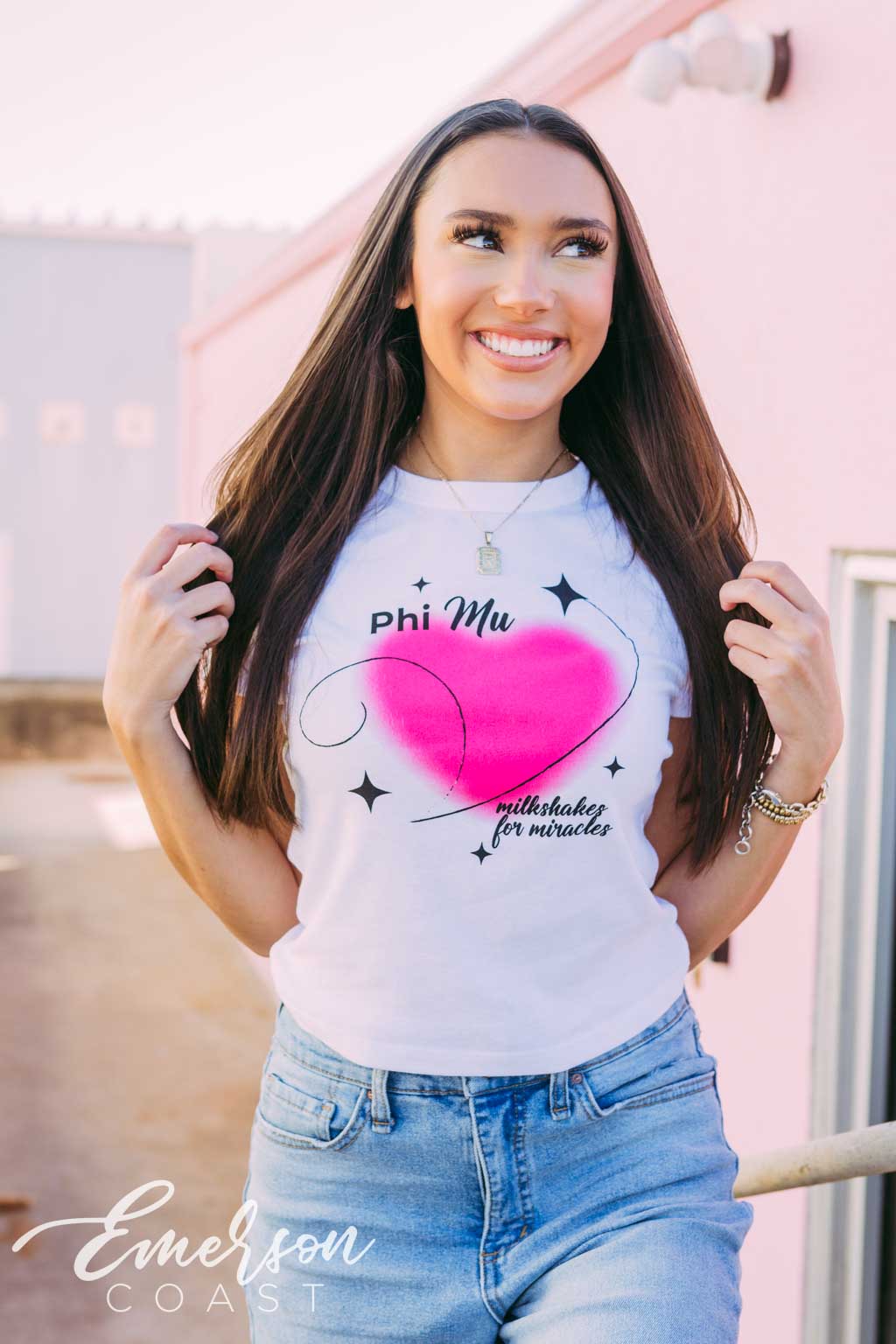 Phi Mu Milkshakes for Miracles Baby Tee