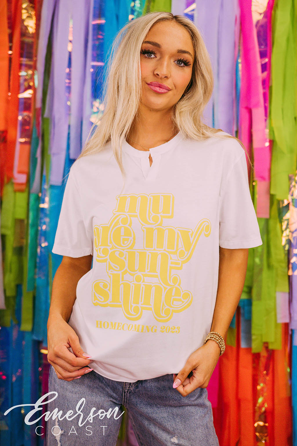 Phi Mu Homecoming Mu Are My Sunshine Notch Tee