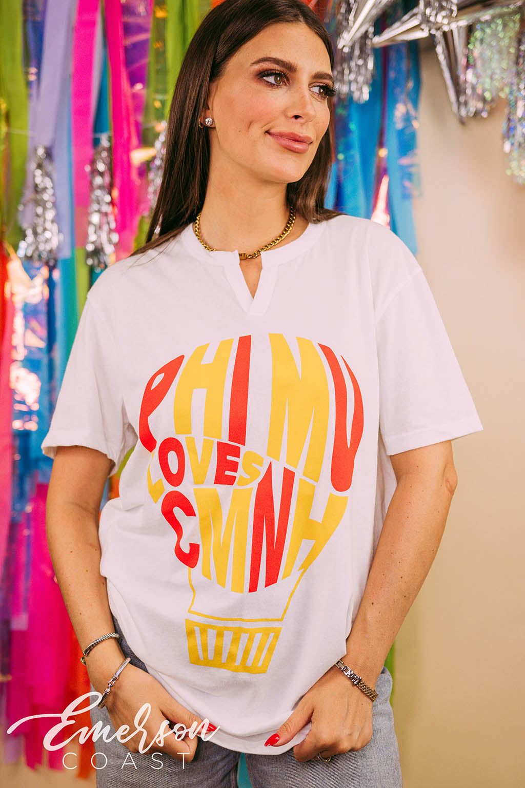 Phi Mu Loves CMNH Notch Tee